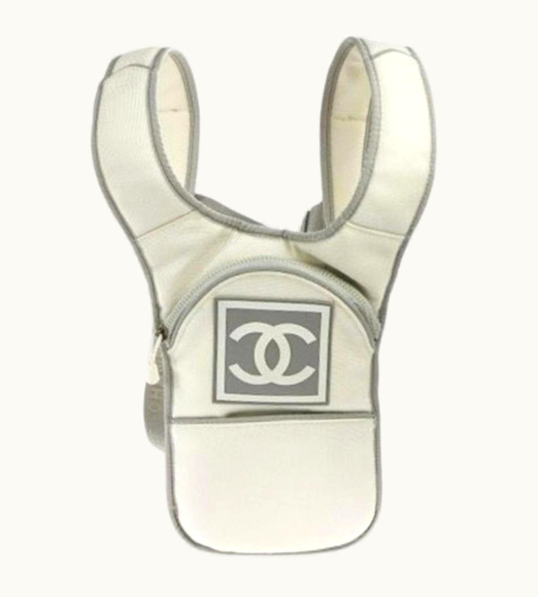 Chanel Chanel Vintage Sport Rare White And Grey Nylon Backpack