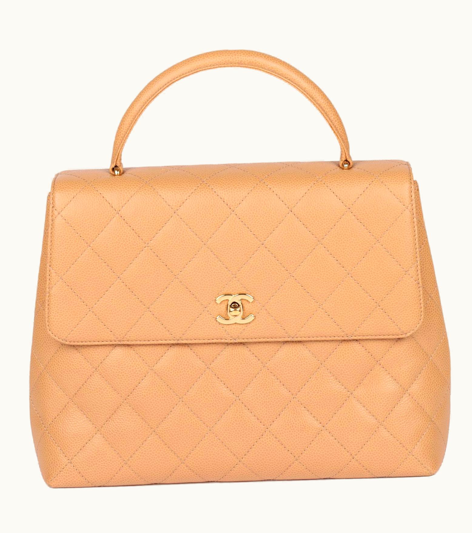 Chanel Chanel Beige Quilted Caviar Leather Vintage Classic Kelly