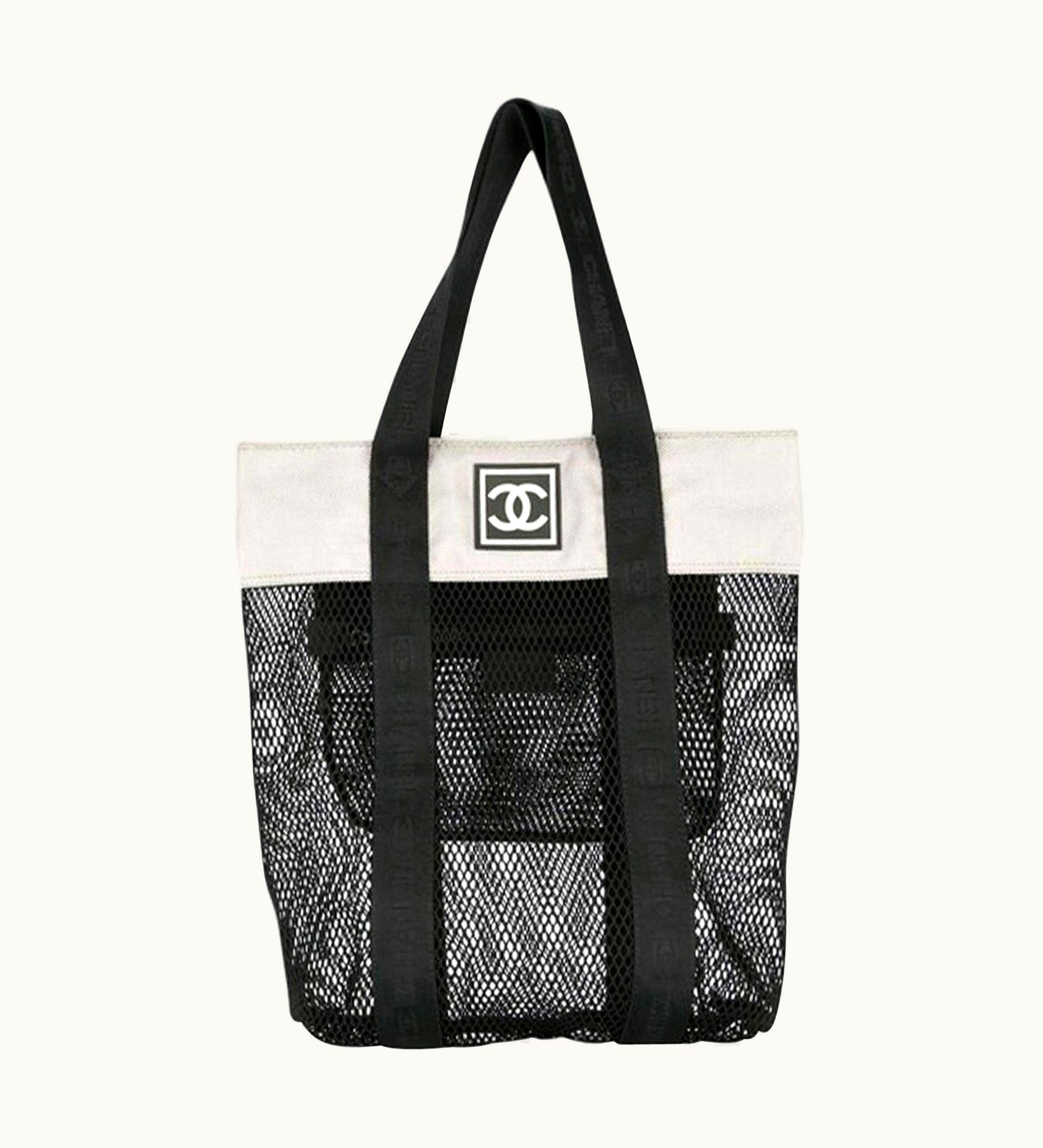 Chanel Chanel Mesh Logo Retro Sport Gym Shopper Tote Bag