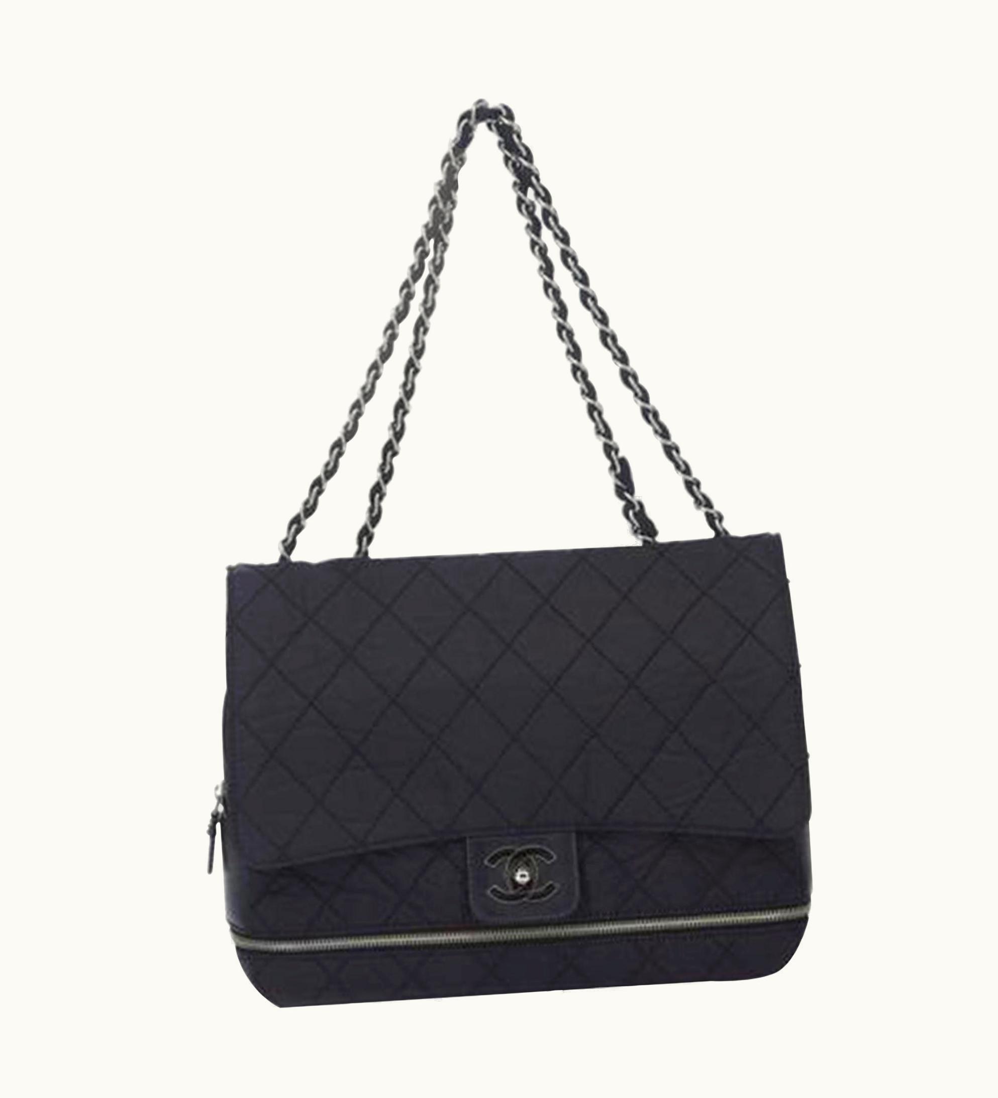 Chanel Chanel Matelasse Chain Flap Black Nylon Shoulder Bag