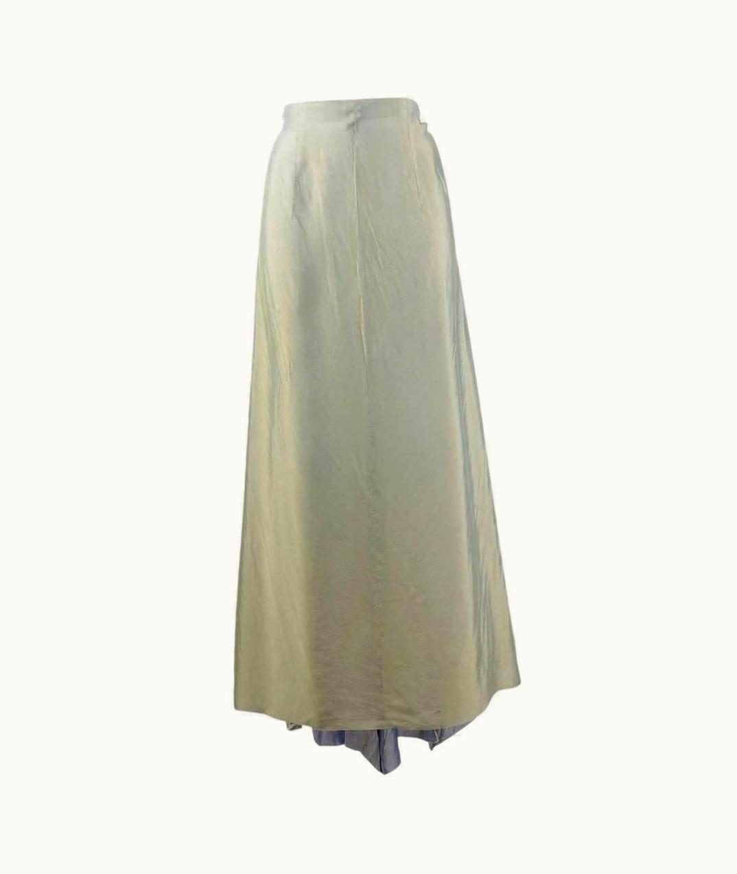 Chanel Chanel Vintage Iridescent Light-green 2000s High-waist Long Skirt