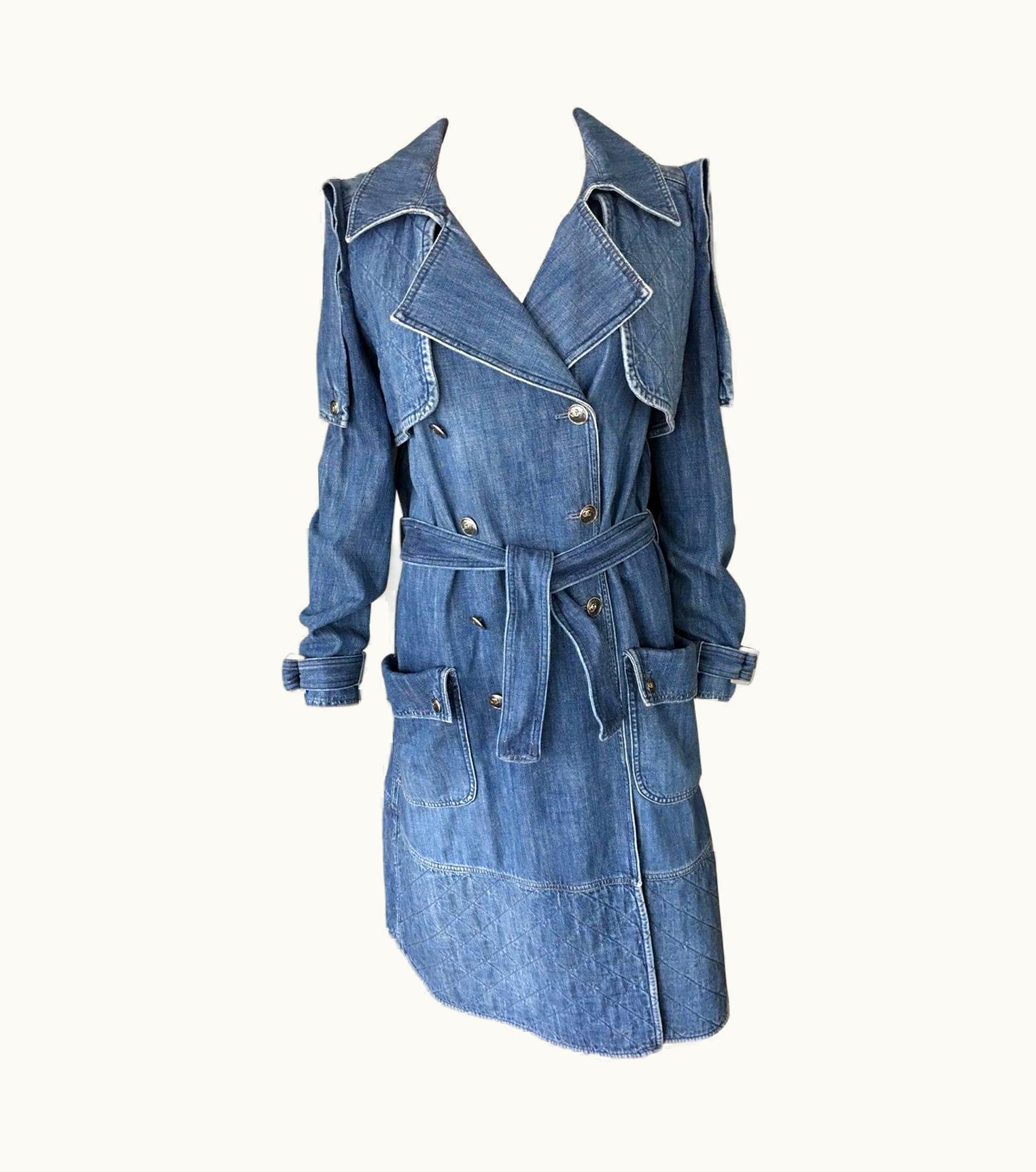 Chanel Chanel S/S 2008 Runway Denim Jacket Trench Coat
