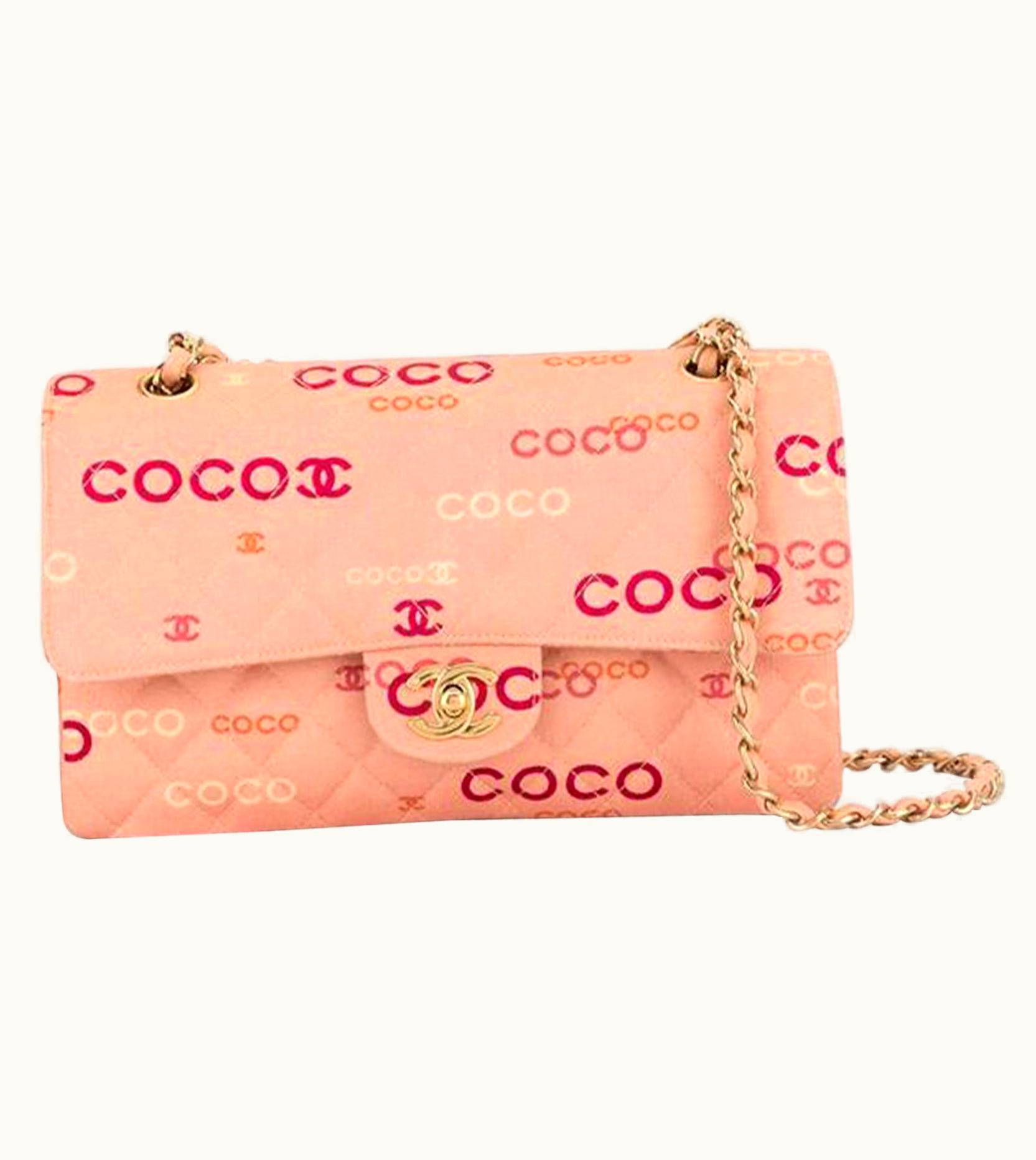 Chanel Chanel Double Classic Flap Vintage 2001 Logomania Coco Quilted Lambskin Bag