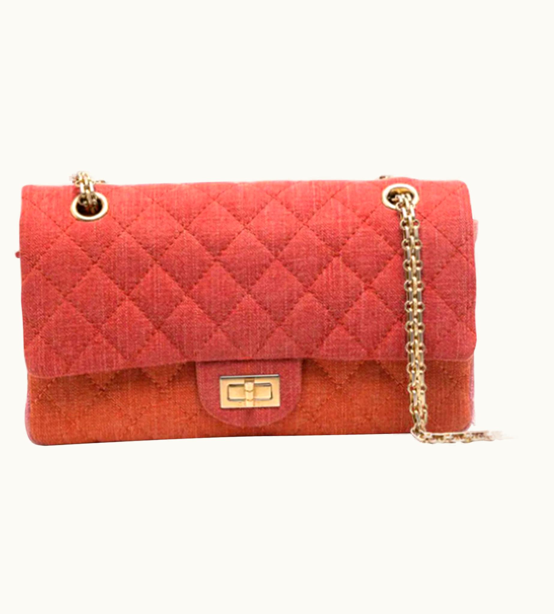 Chanel Chanel Vintage Timeless Orange Pink Quilted-Canvas Shoulder Bag