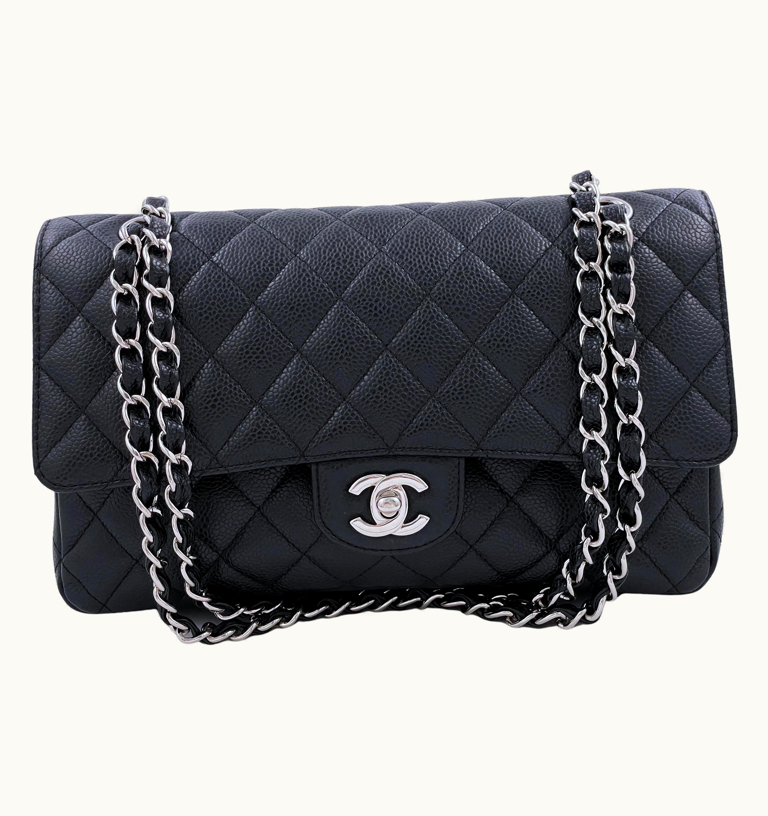 Chanel Chanel Black Caviar Medium Classic Double Flap Bag Shw