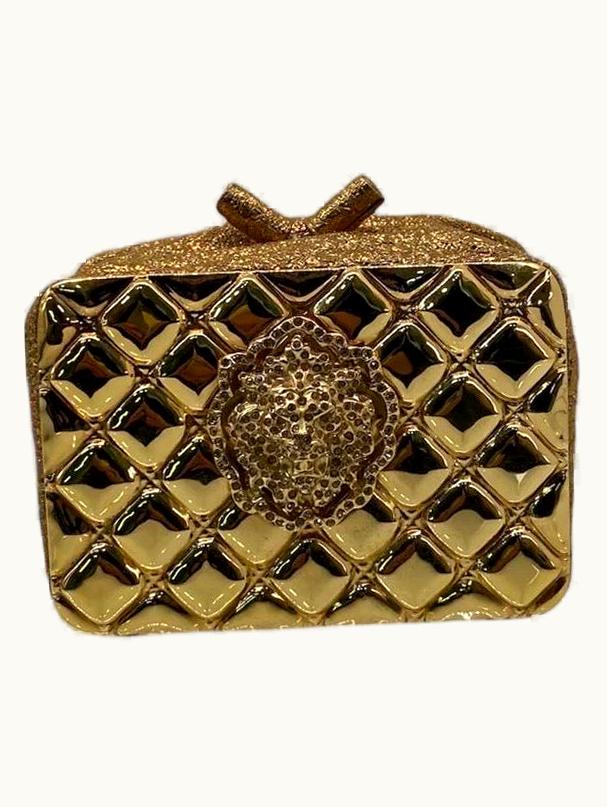 Chanel Chanel Clutch Moscow Lion Gold And Metallic Leather