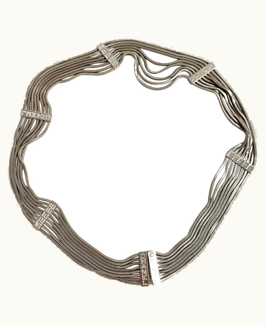 Chanel Chanel Silver Metal Snake Mesh Belt 5 Fr