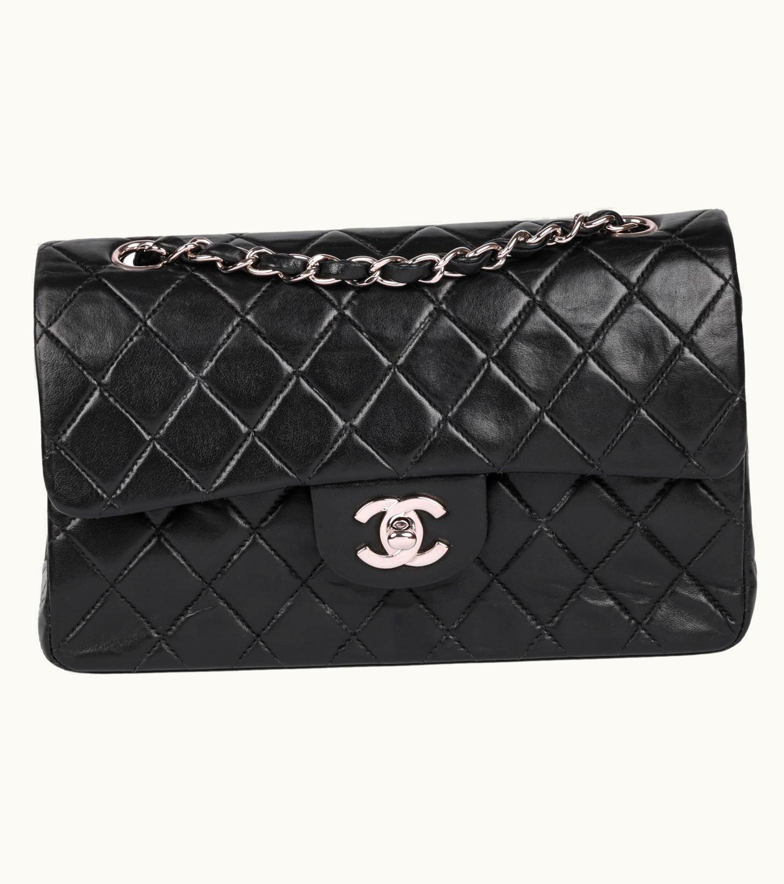 Chanel Chanel Black Quilted Lambskin Vintage Small Classic Double Flap Bag UZ0592954