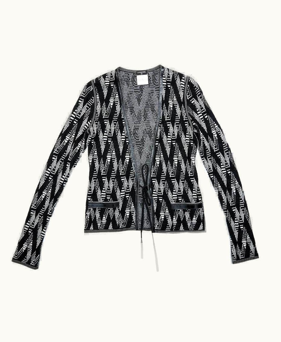 Chanel Chanel Cardigan In Black And White Cashmere fr