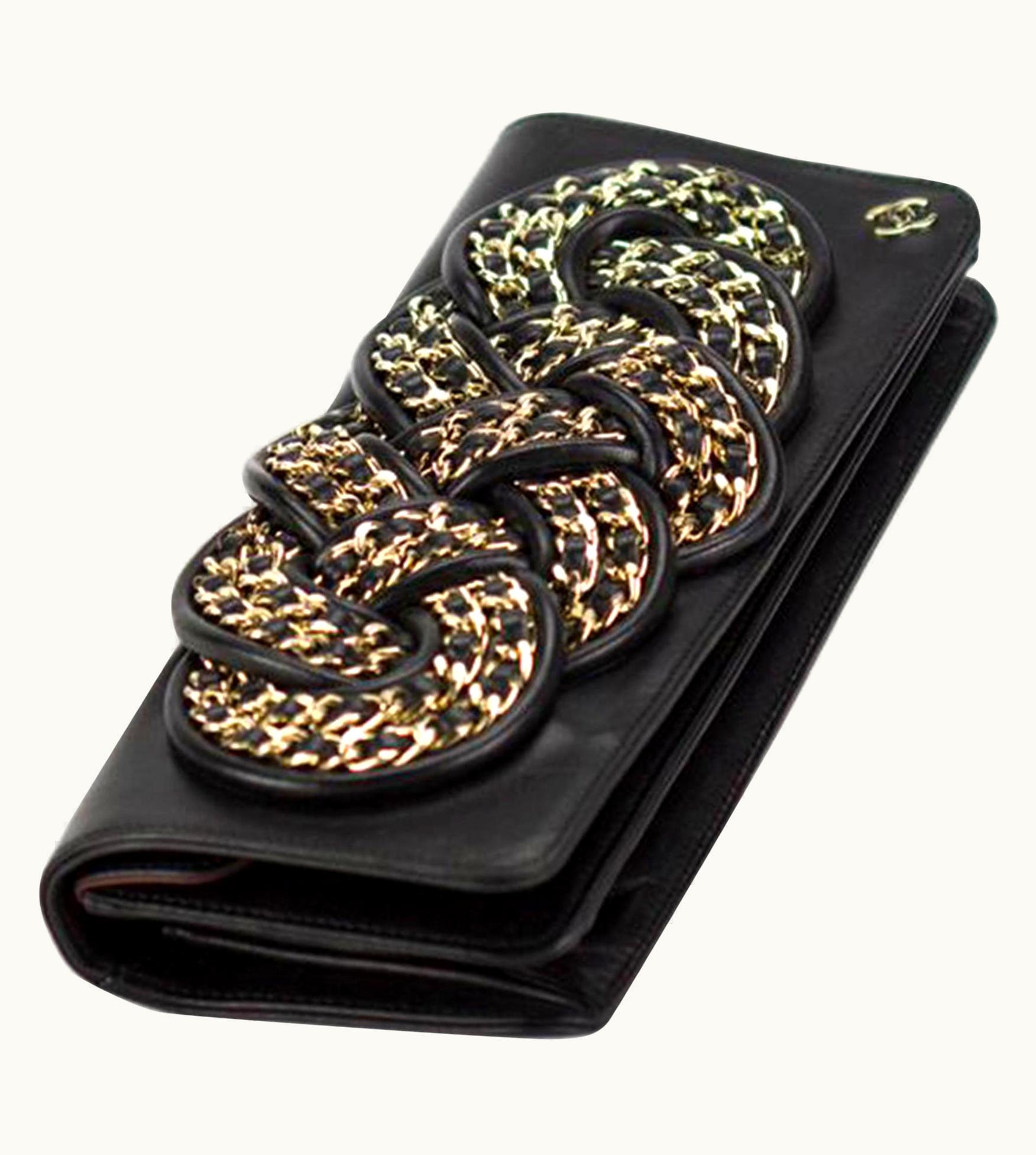 Chanel Chanel Twisted Chain Knotted Limited Edition Rare Black Lambskin Clutch UZ0592957