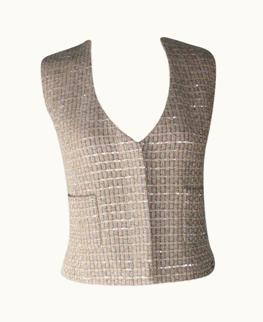 Chanel Unworn Chanel Lesage Fantasy Tweed Sequin Gilet Vest Jacket