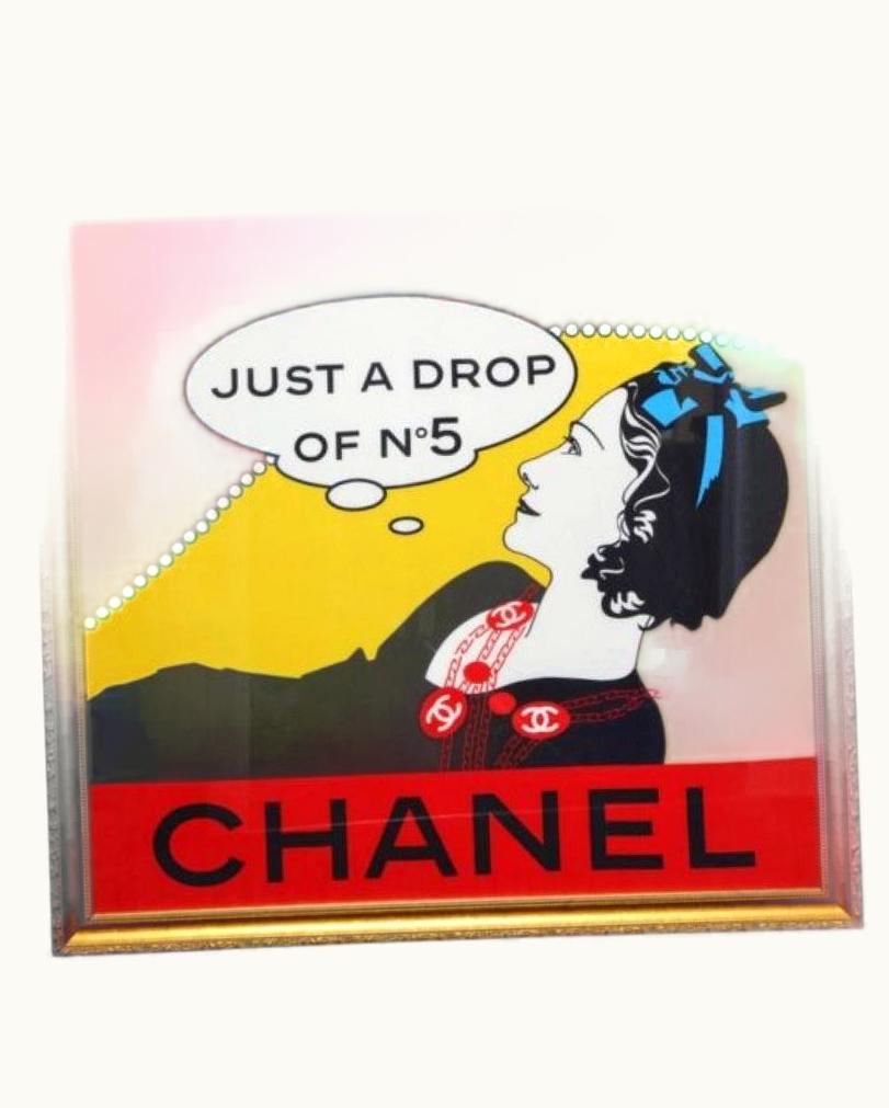 Chanel Extremely Rare Chanel "Drop Of No.5" Scarf In Gold Frame