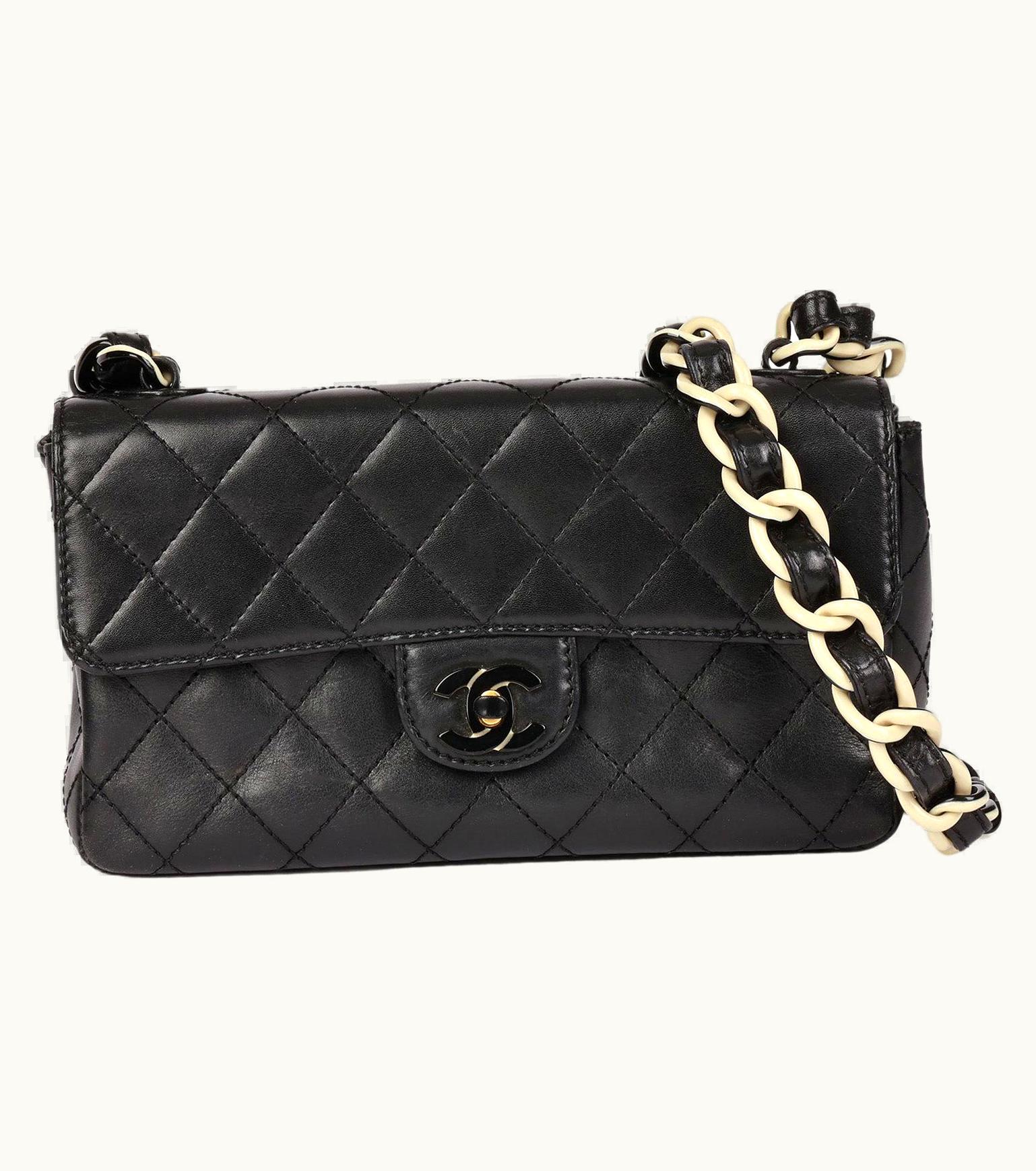 Chanel Chanel Black Quilted Lambskin Vintage Mini Classic Single Flap Bag