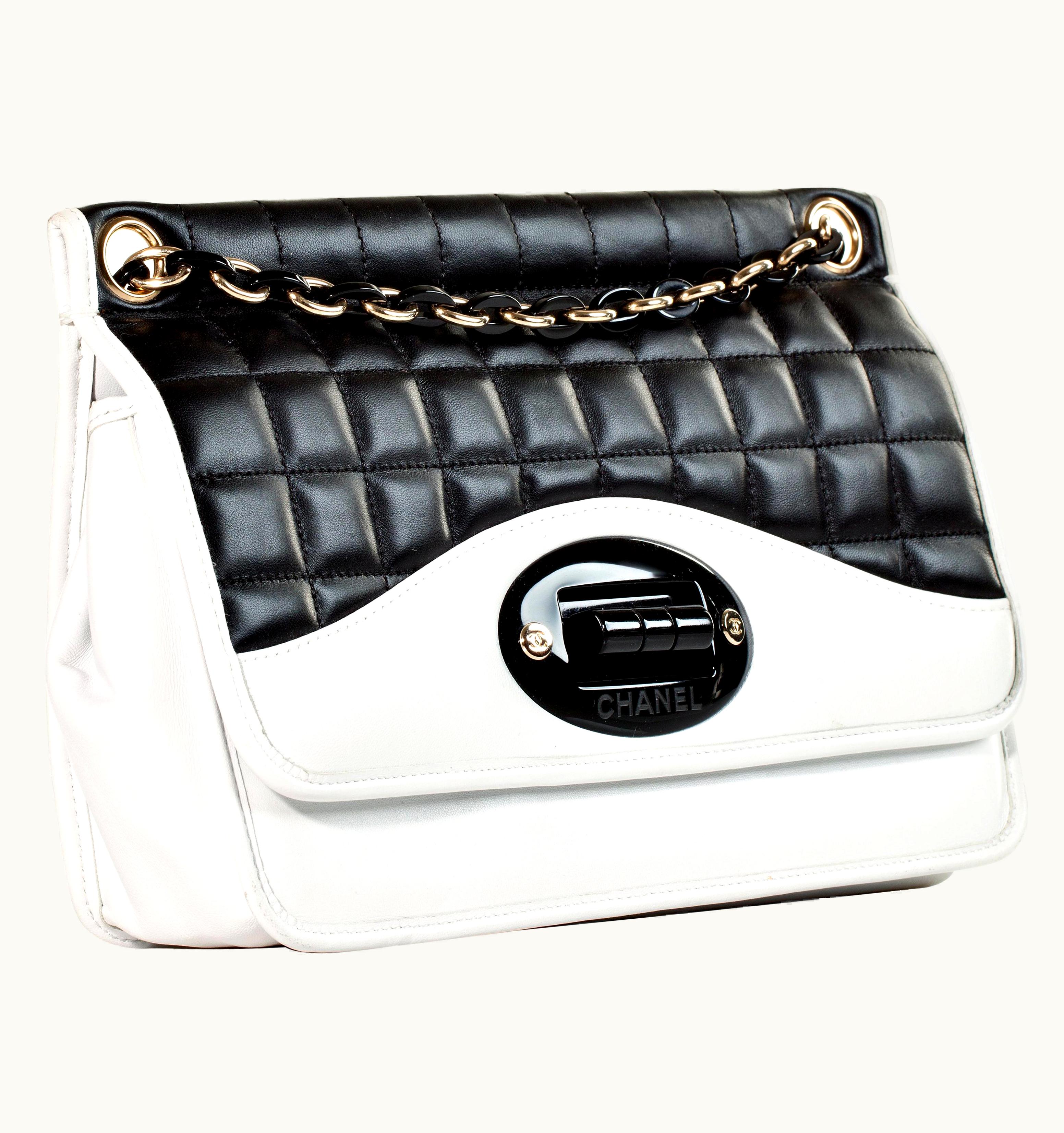 Chanel Chanel Two Tone Black And White Flap Bag Rare Limited Edition