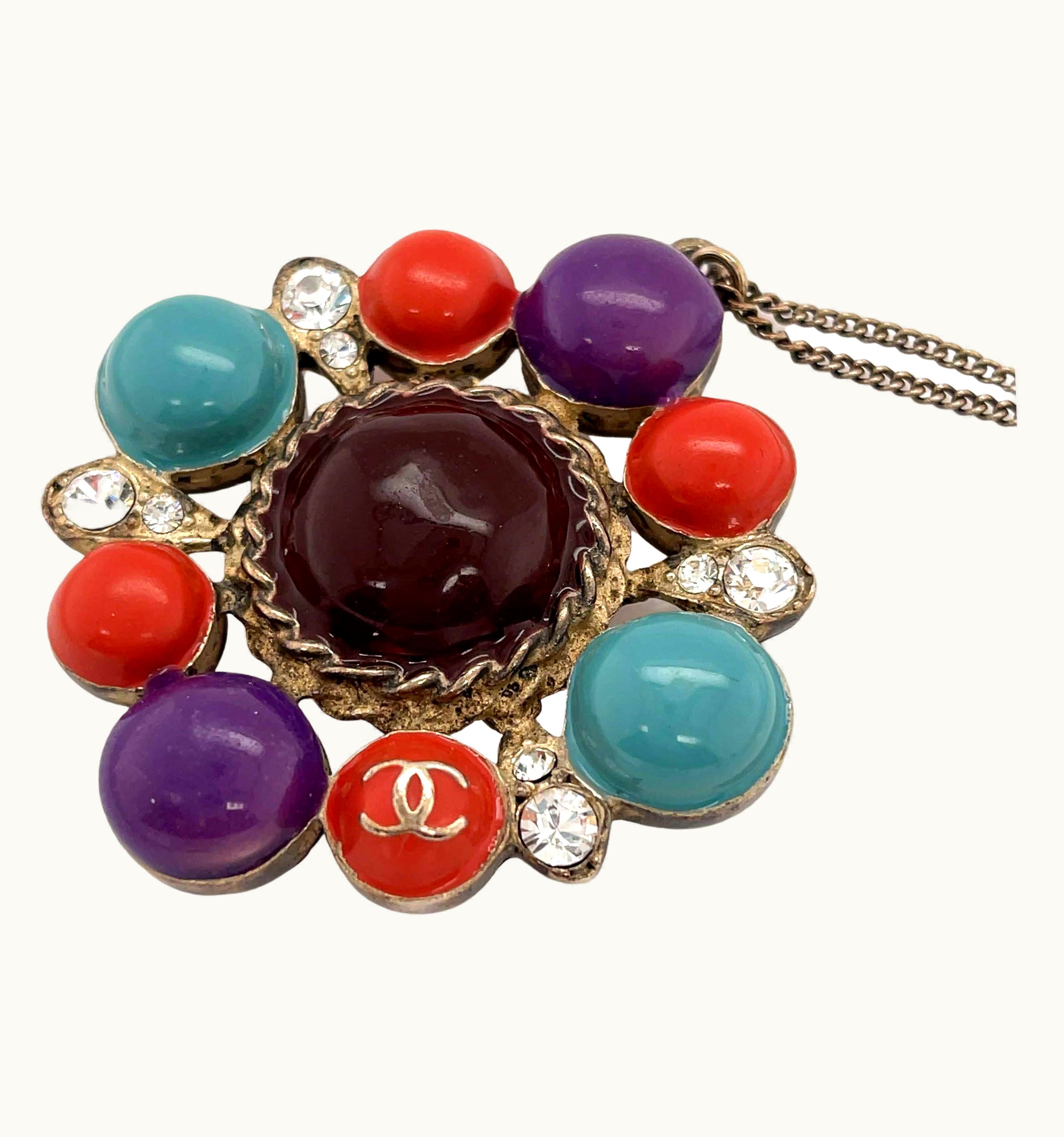 Chanel Chanel Gripoix Resin Flower Pendant Necklace 07a 2007 Fall Collection