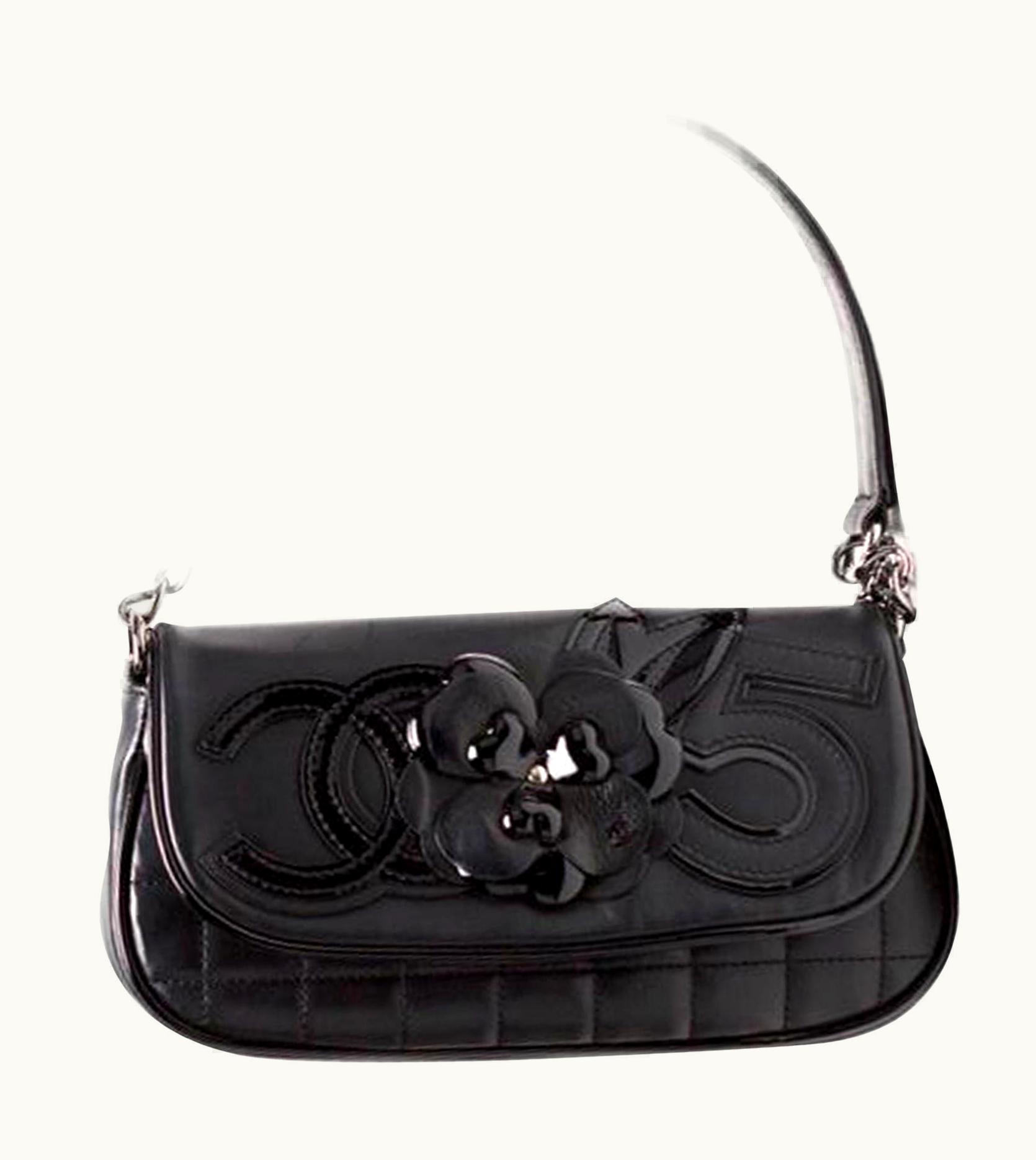 Chanel Chanel Cambon Quilted Lambskin Camellia No. 5 Flap Black Leather Shoulder Bag