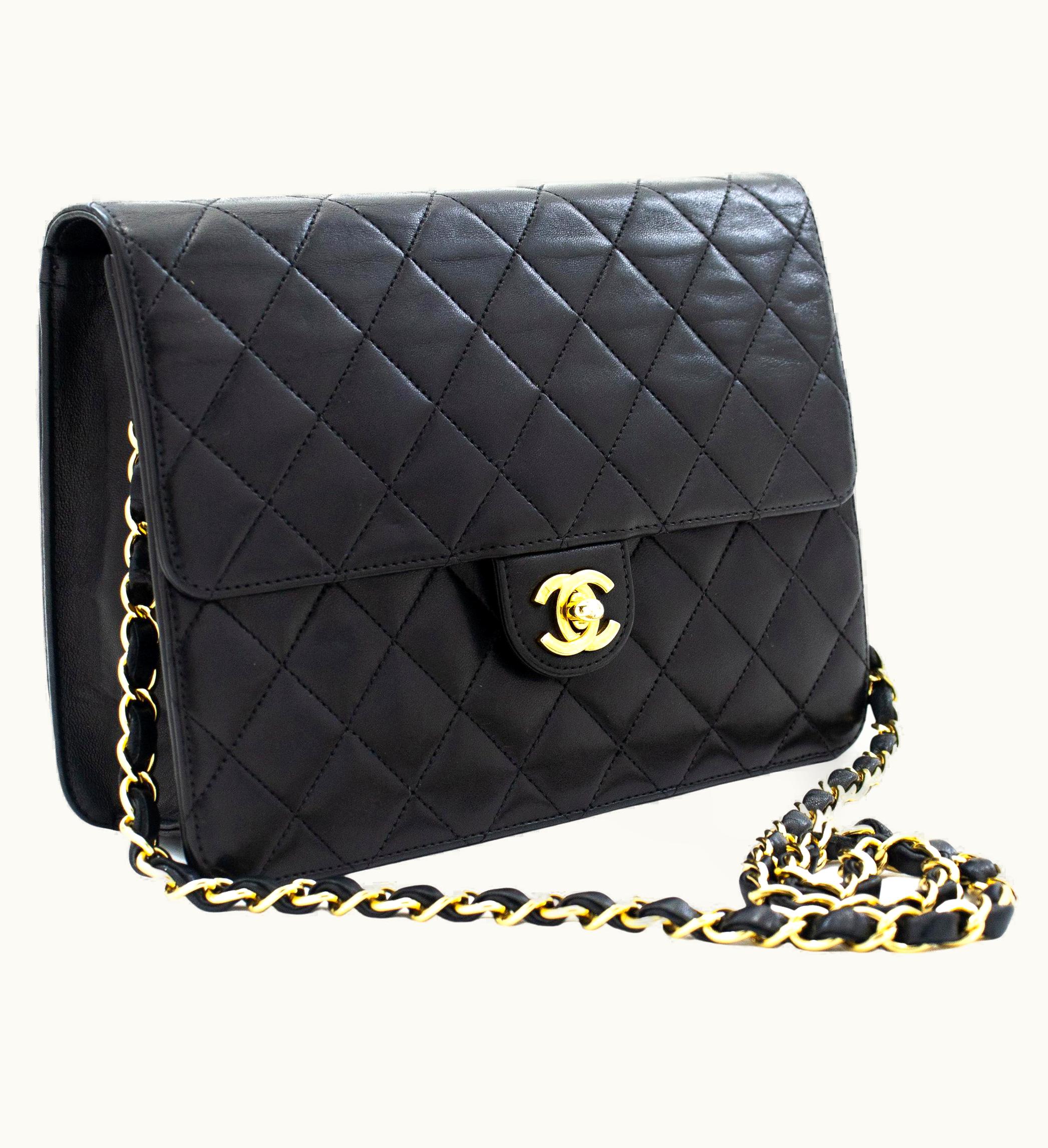 Chanel Chanel Small Chain Shoulder Bag Black Flap Quilted Purse Lambskin