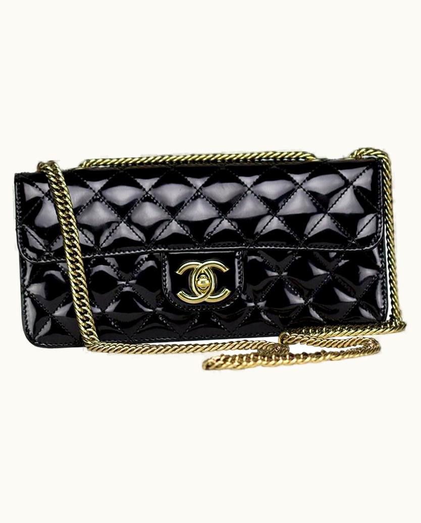 Chanel Chanel Long Rare Vintage Patent Leather Classic Flap Bag Bijoux Chain Bag