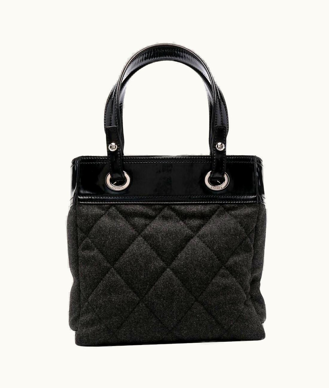 Chanel 2009 Chanel Paris-Biarritz Metiers D' Art Grey Wool Tote Bag