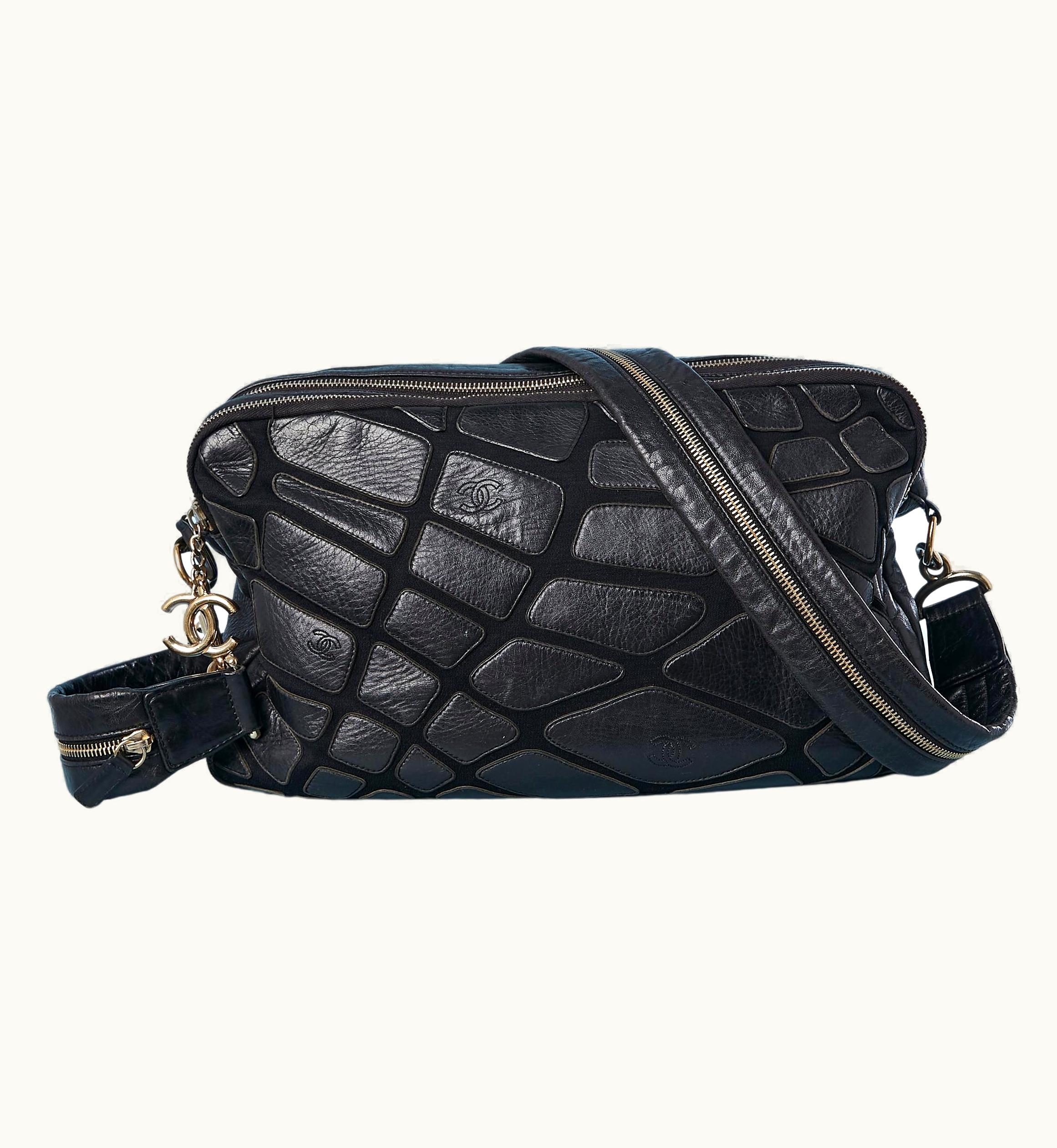 Chanel Black Cross-body Bag With Black Leather Patchwork Appliqué Chanel