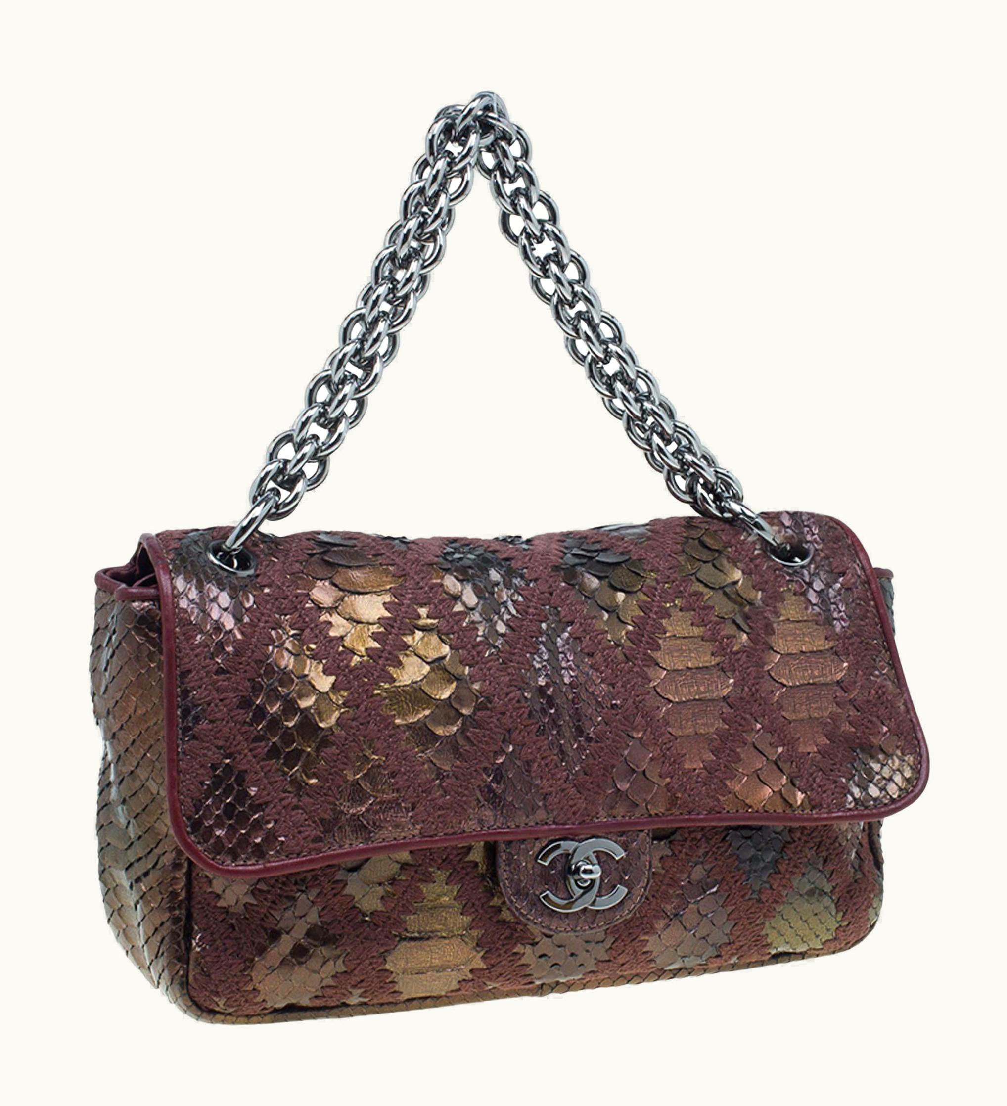 Chanel Chanel Vintage Rare Handbag Clutch Exotic Tote & Metallic Bronze Hobo Flap Bag UZ0593104