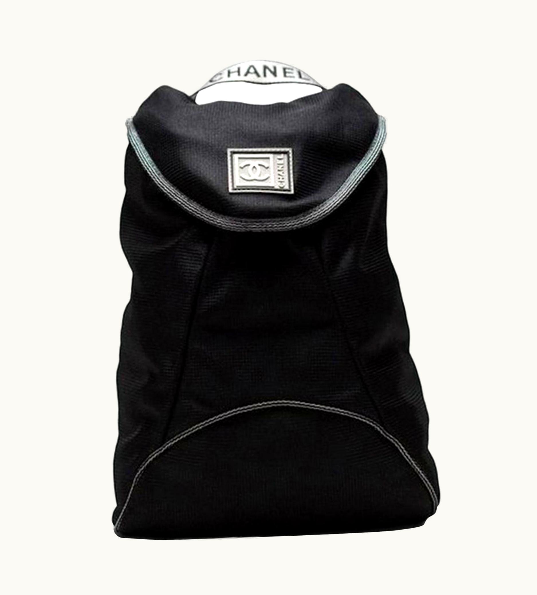 Chanel Chanel Vintage 90' Rare Mini Mesh Sport Gym Black Microfiber Nylon Backpack