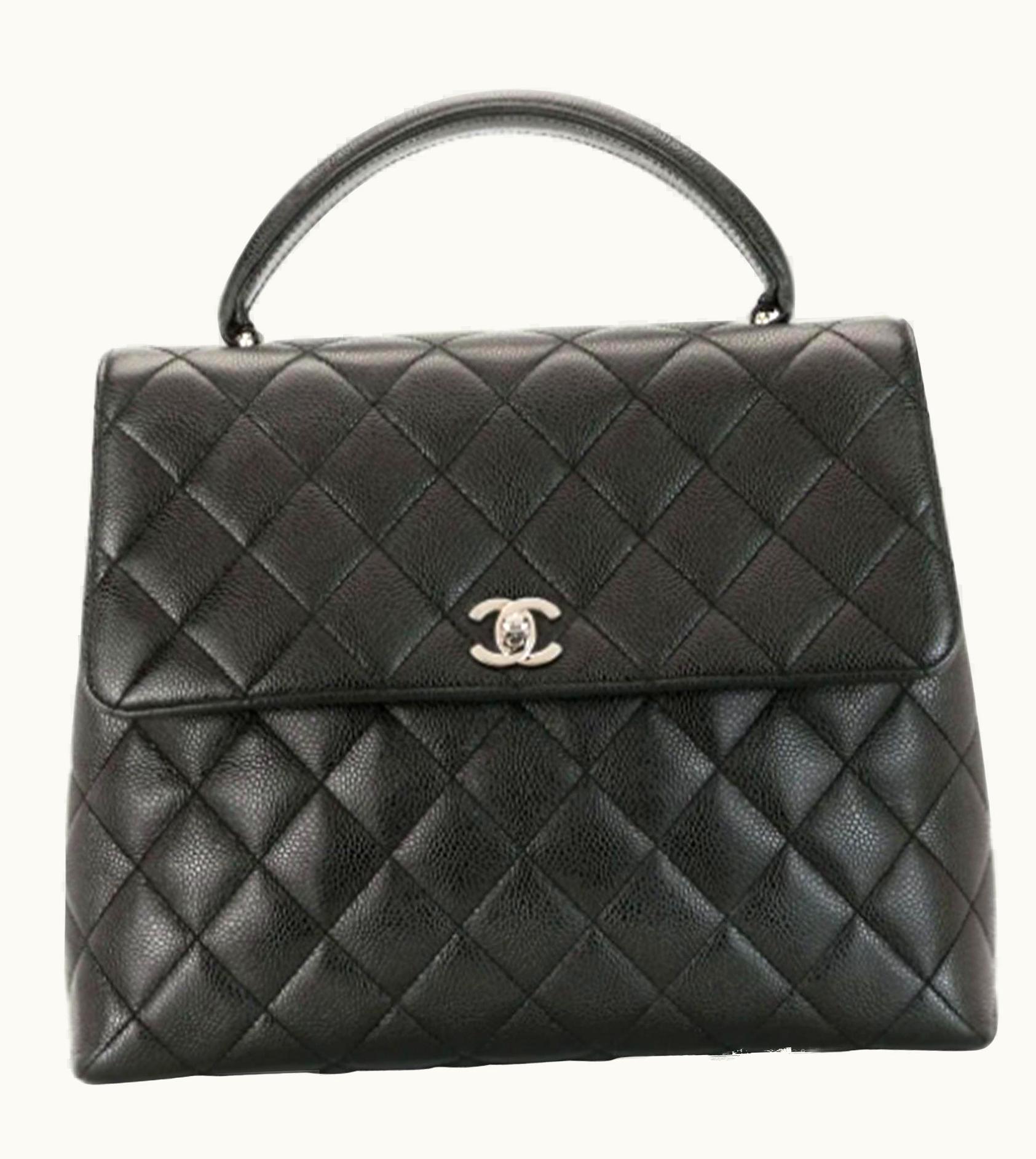 Chanel Chanel Vintage 2001 Caviar Diamond Quilted Satchel Classic Top Handle Flap Bag