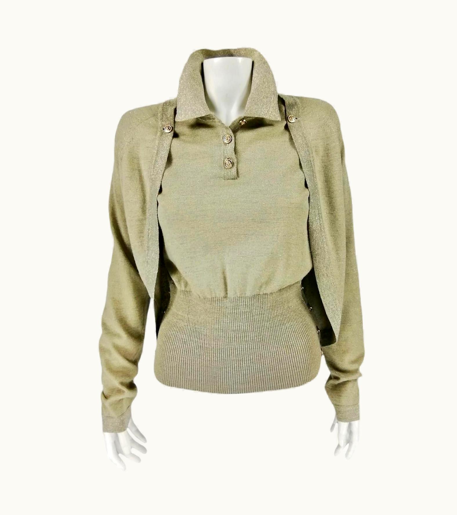 Chanel Chanel Golden Sand Cashmere And Silk Twin Set AW 2008 Fr