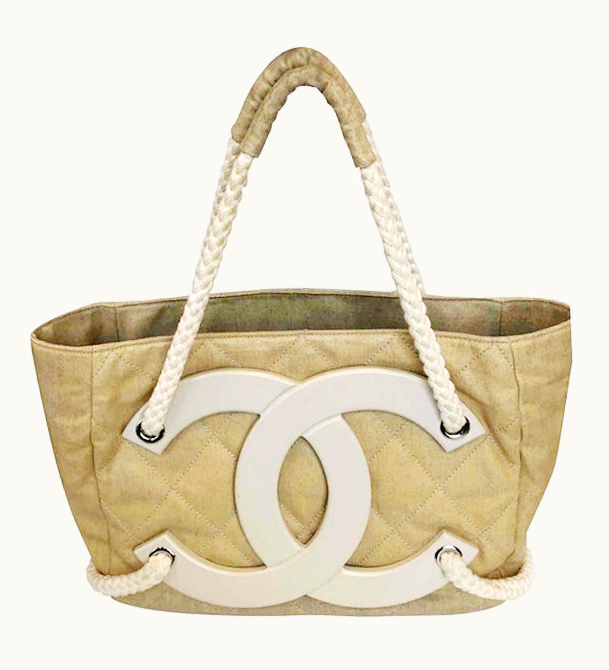 Chanel Chanel 2008 Cruise Yacht Coated Canvas Beige Cc Limited Edition Beach Tote Bag