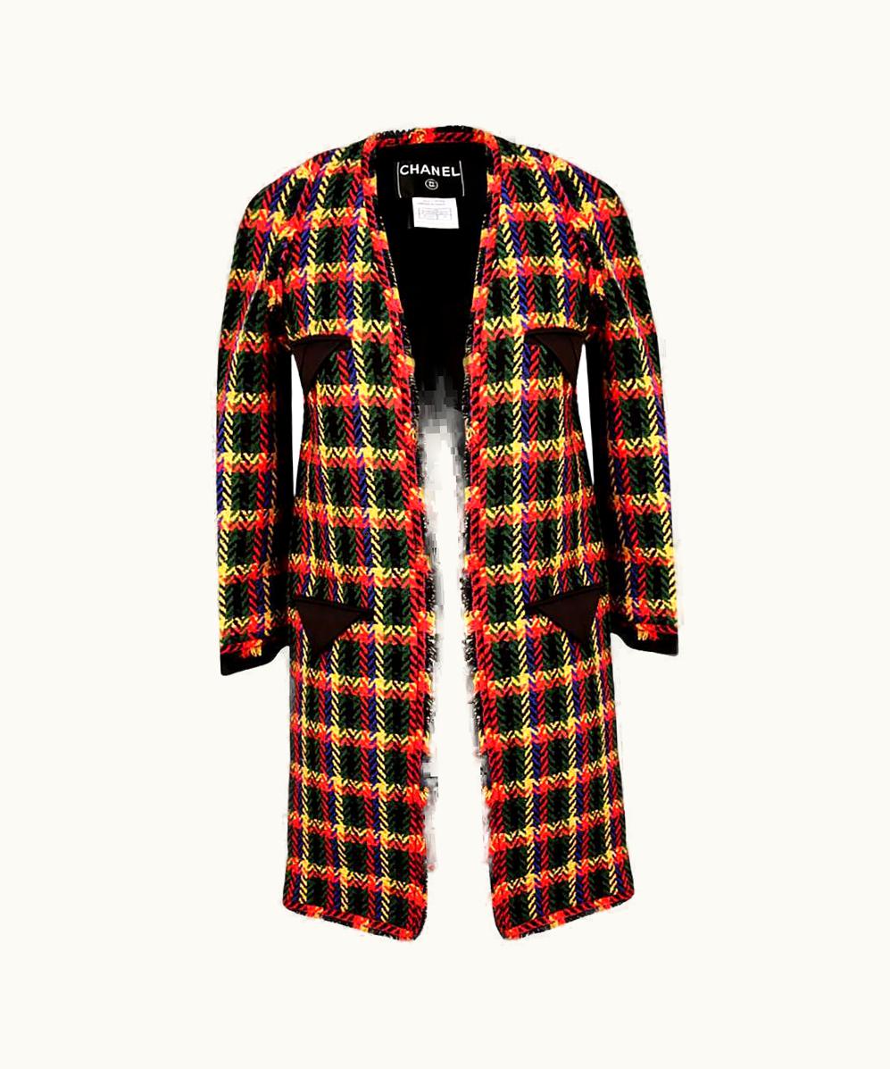 Chanel Chanel Fall 2007 Checkered Colorful Tweed Jacket Size