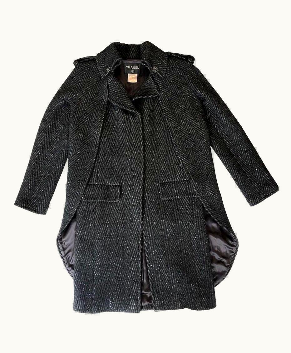 Chanel Chanel Paris Moscow Métiers d'Art Collection Cape-Coat From In Grey Wool