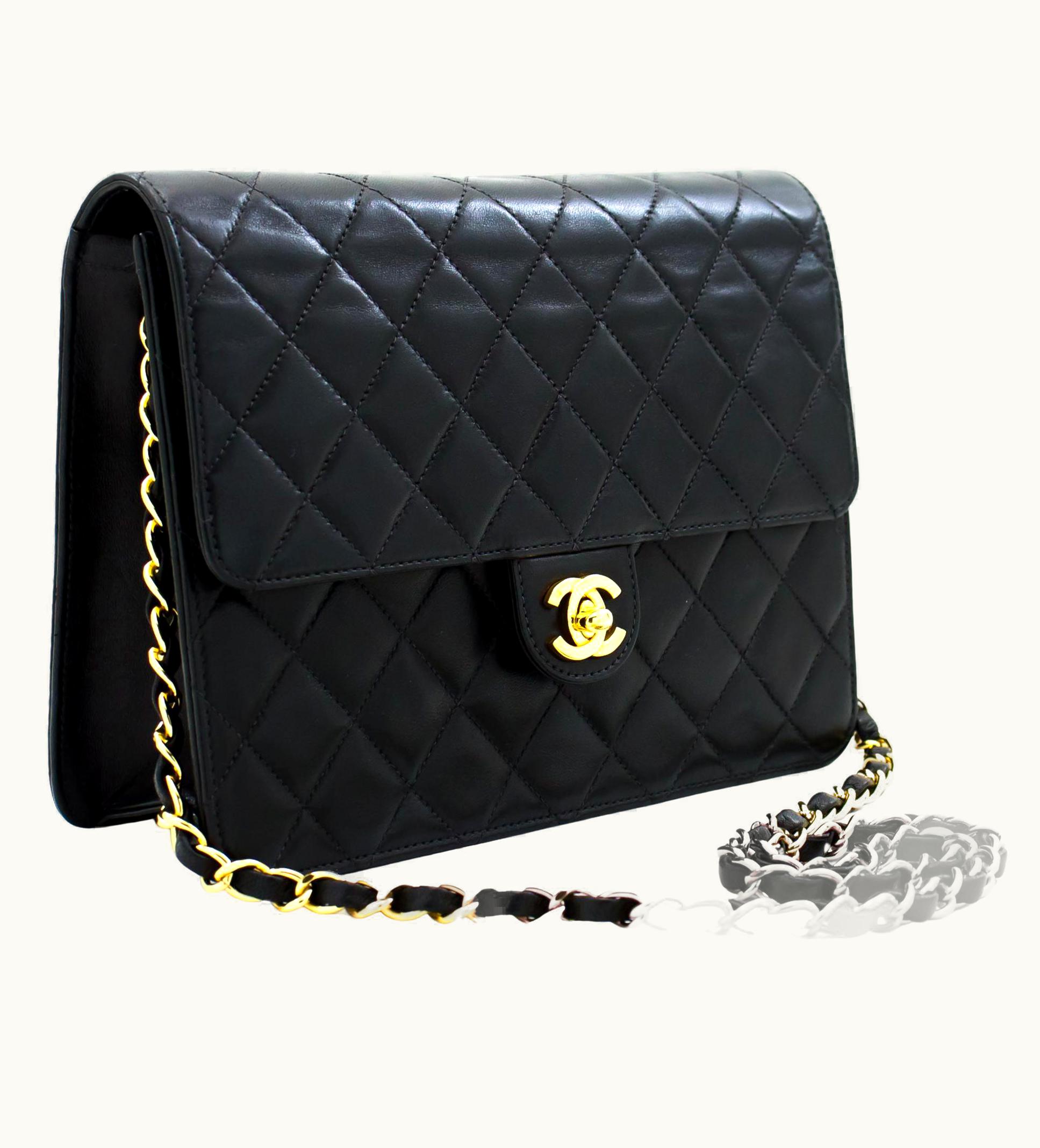 Chanel Chanel Small Chain Shoulder Bag Black Clutch Flap Quilted Lambskin UZ0593296