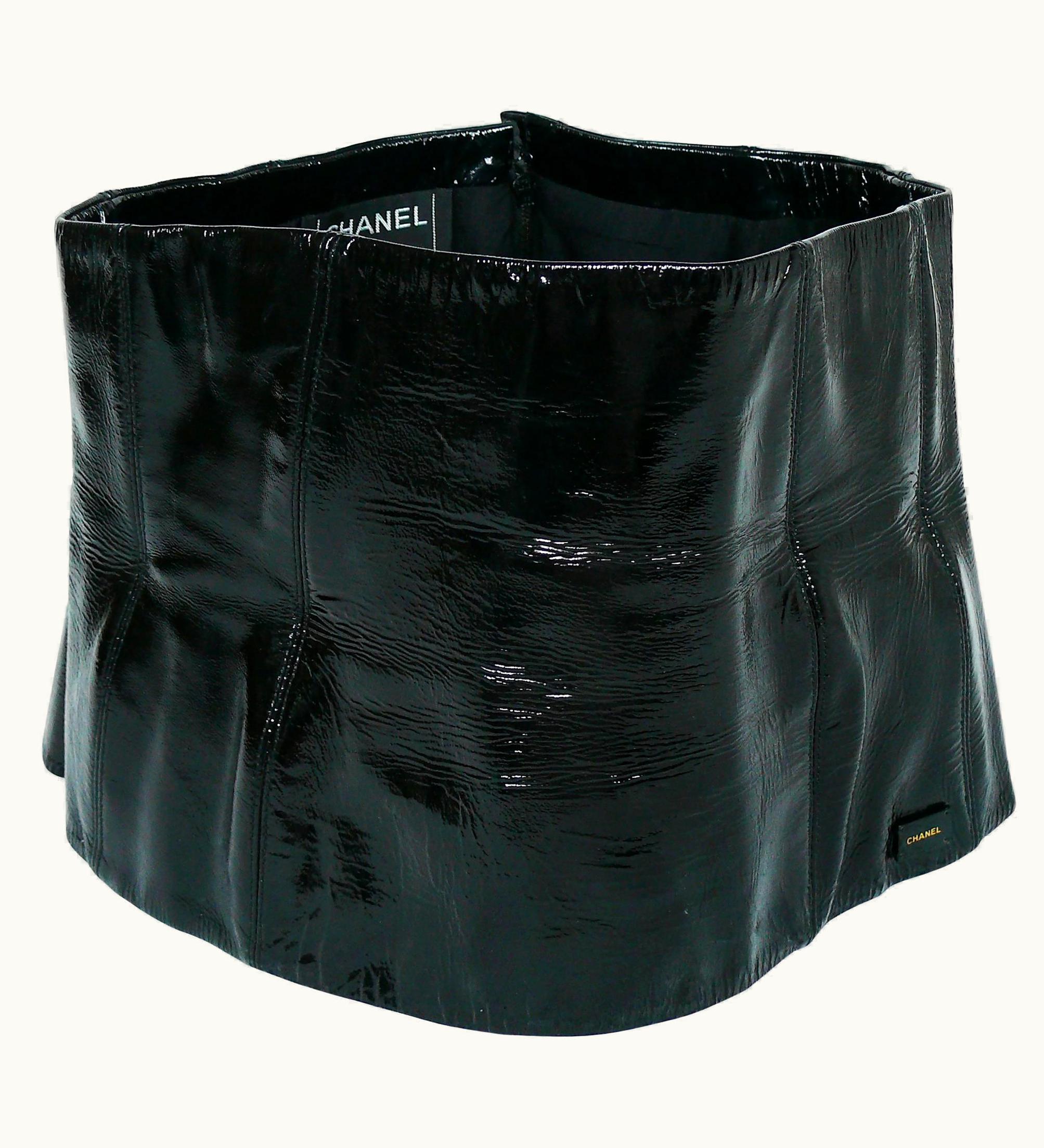 Chanel Chanel Black Patent Leather Corset Belt Fall/Winter 2001