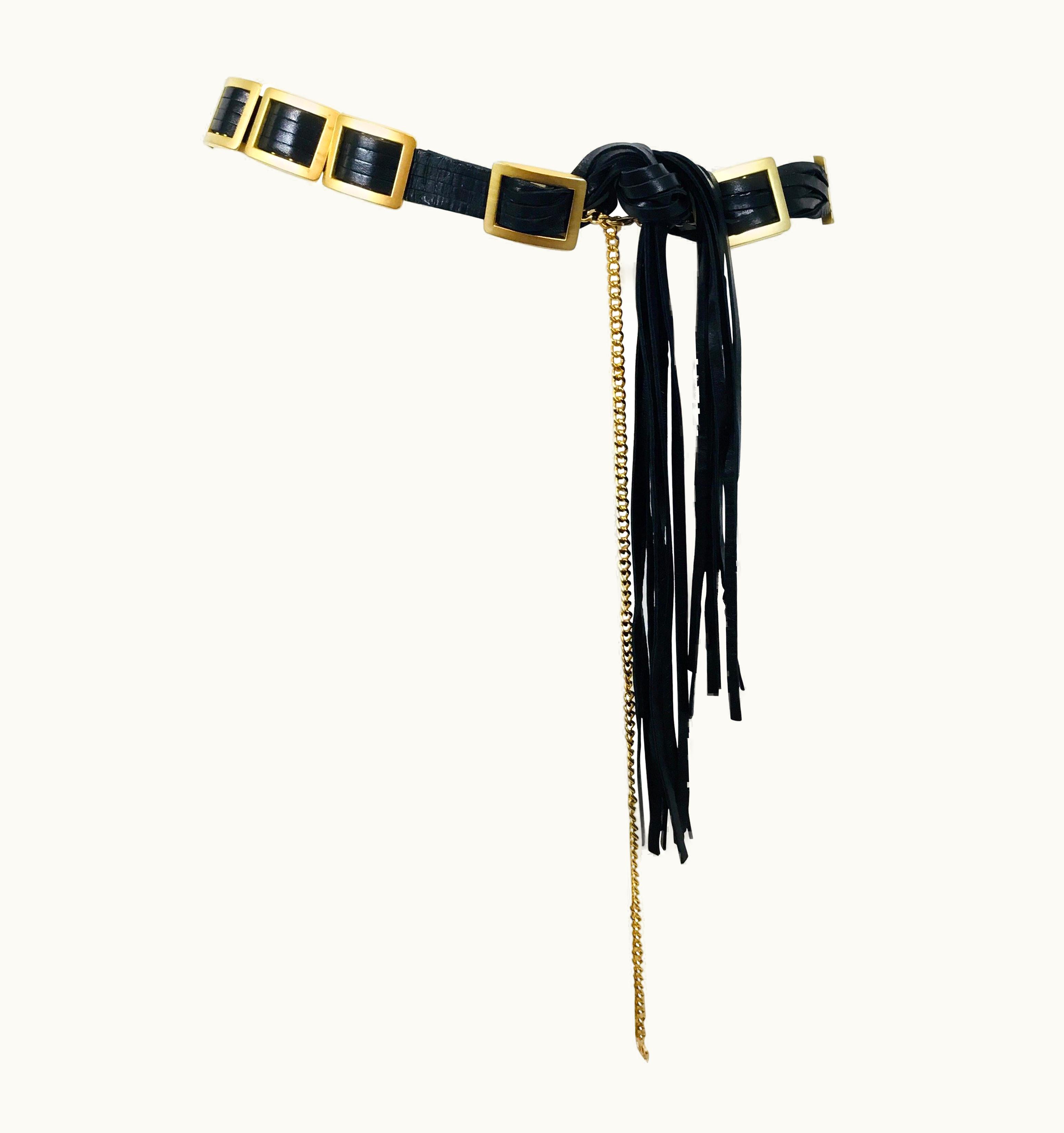 Chanel Chanel 2001 Cruise Collection Gold Belt With Leather