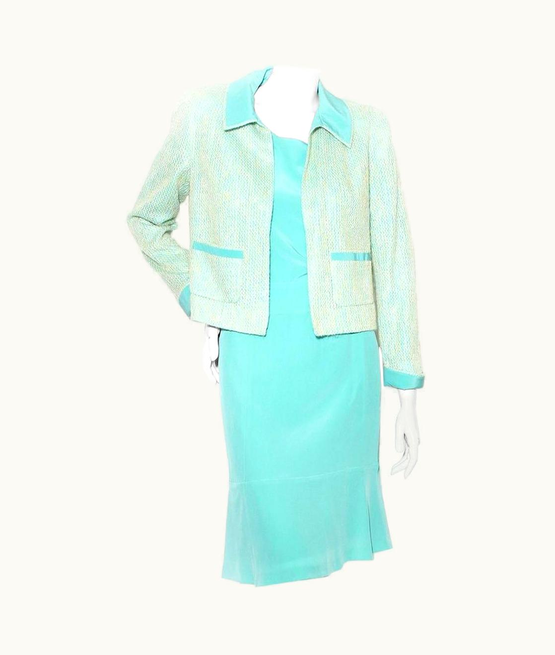 Chanel Chanel Sea-foam Green Three Piece Skirt Suit S/S 2001