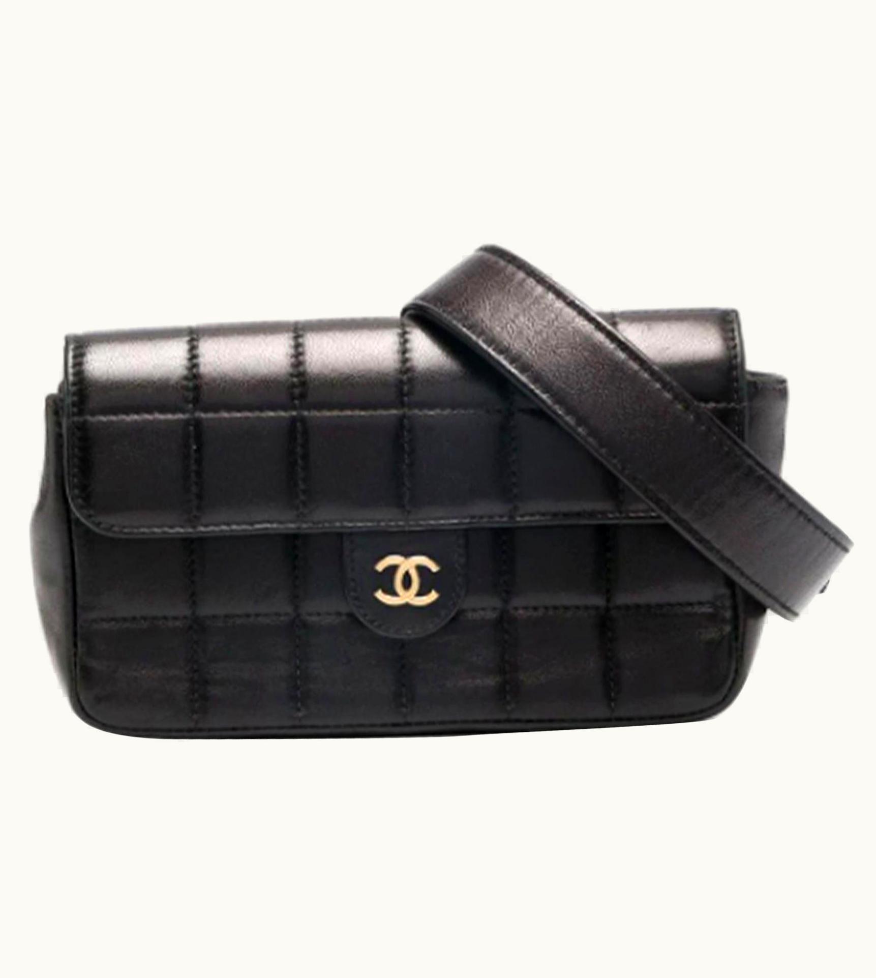 Chanel Chanel Rare Vintage Black Lambskin Waist Belt Bag Fanny Pack