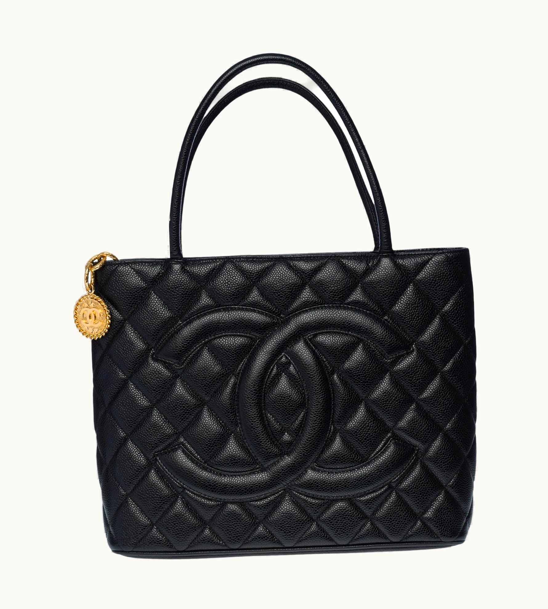 Chanel Beautiful Chanel Medaillon Tote Bag In Black Caviar Leather, Ghw