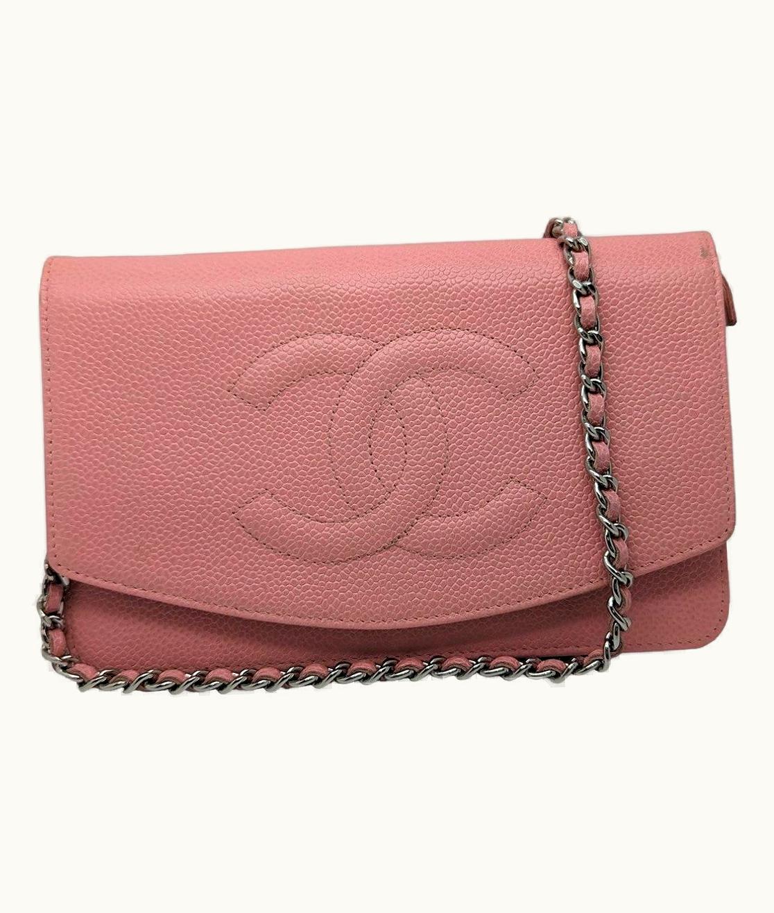 Chanel Chanel Vintage Pink Caviar Timeless Wallet On Chain Woc