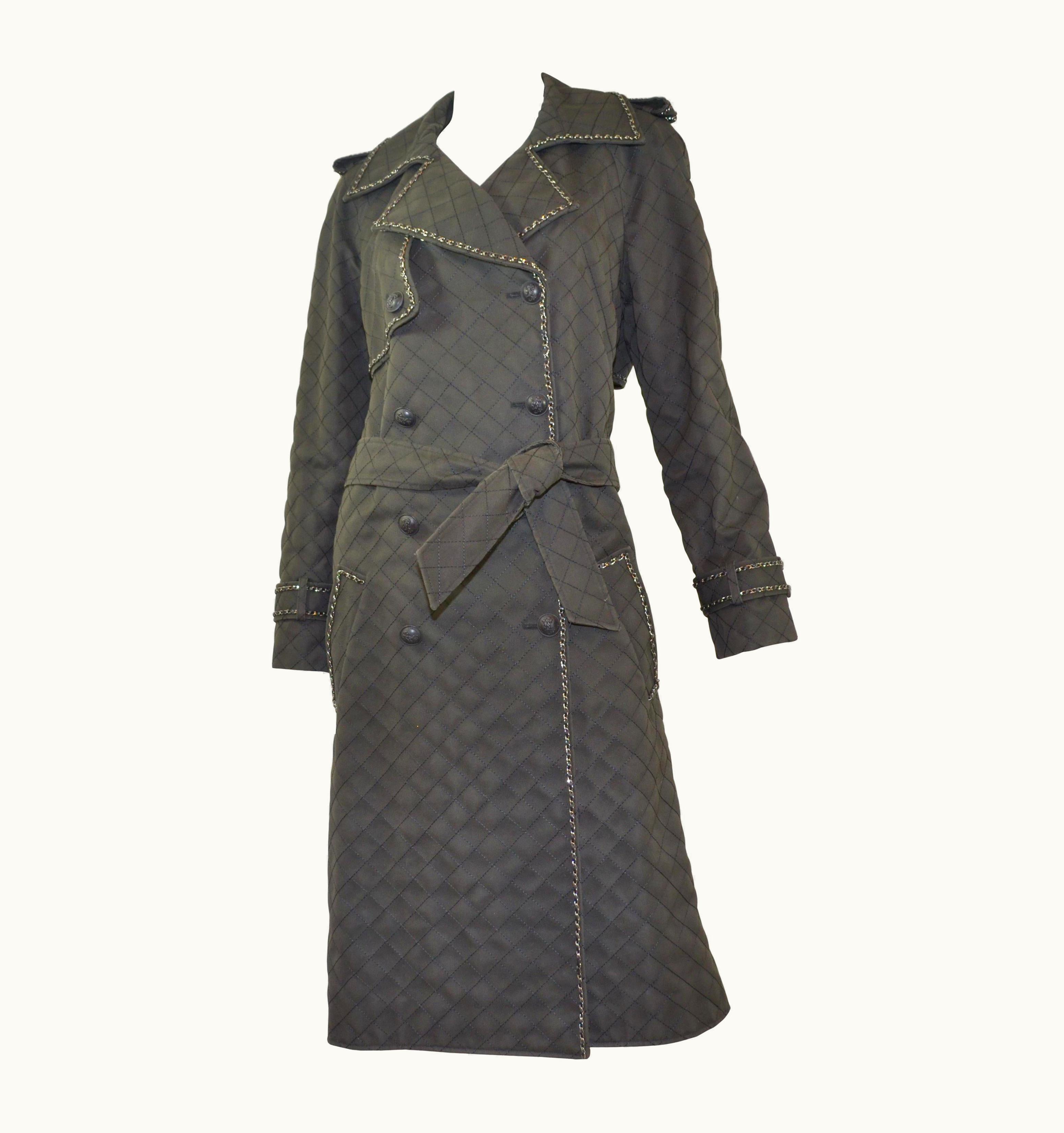 Chanel Chanel Trench Coat With Chain Trim 2004 A