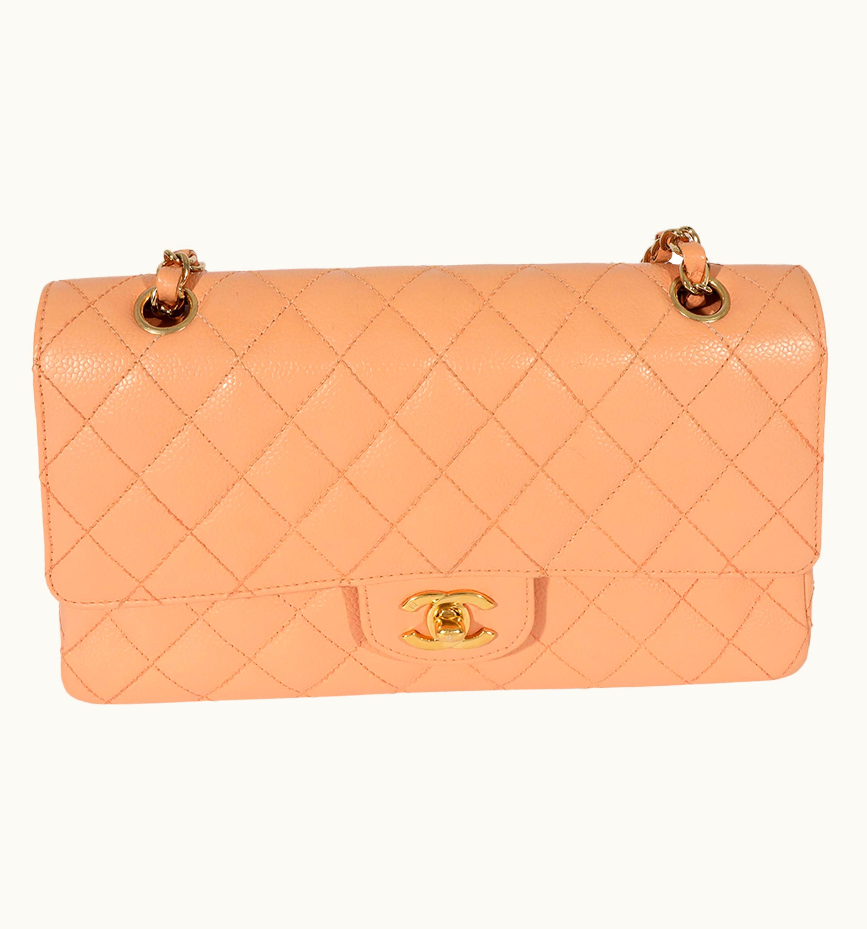 Chanel Chanel Pink Quilted Caviar Classic Medium Double Flap Bag