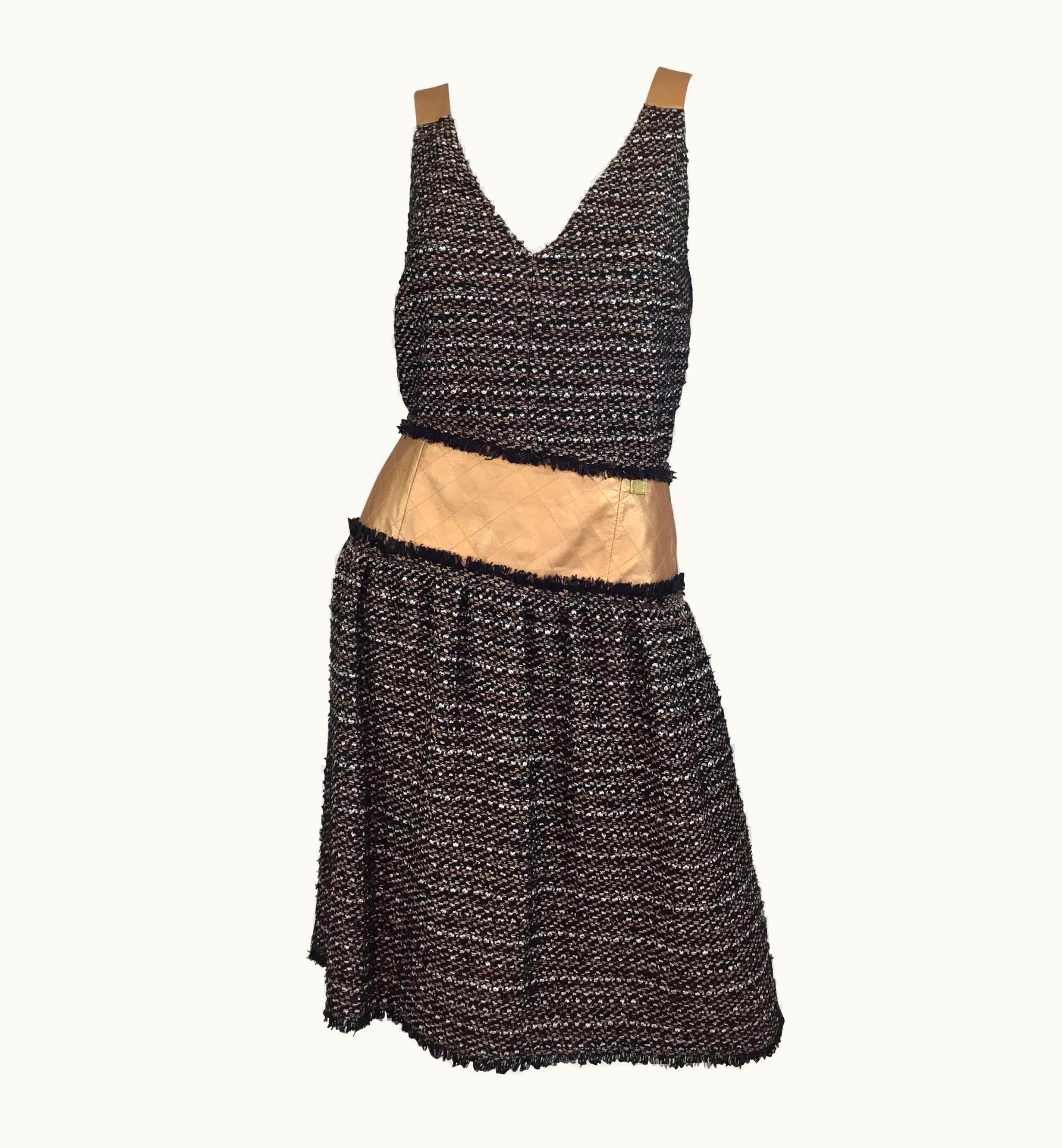 Chanel Chanel 2005 A Collection Tweed And Leather Skirt Set