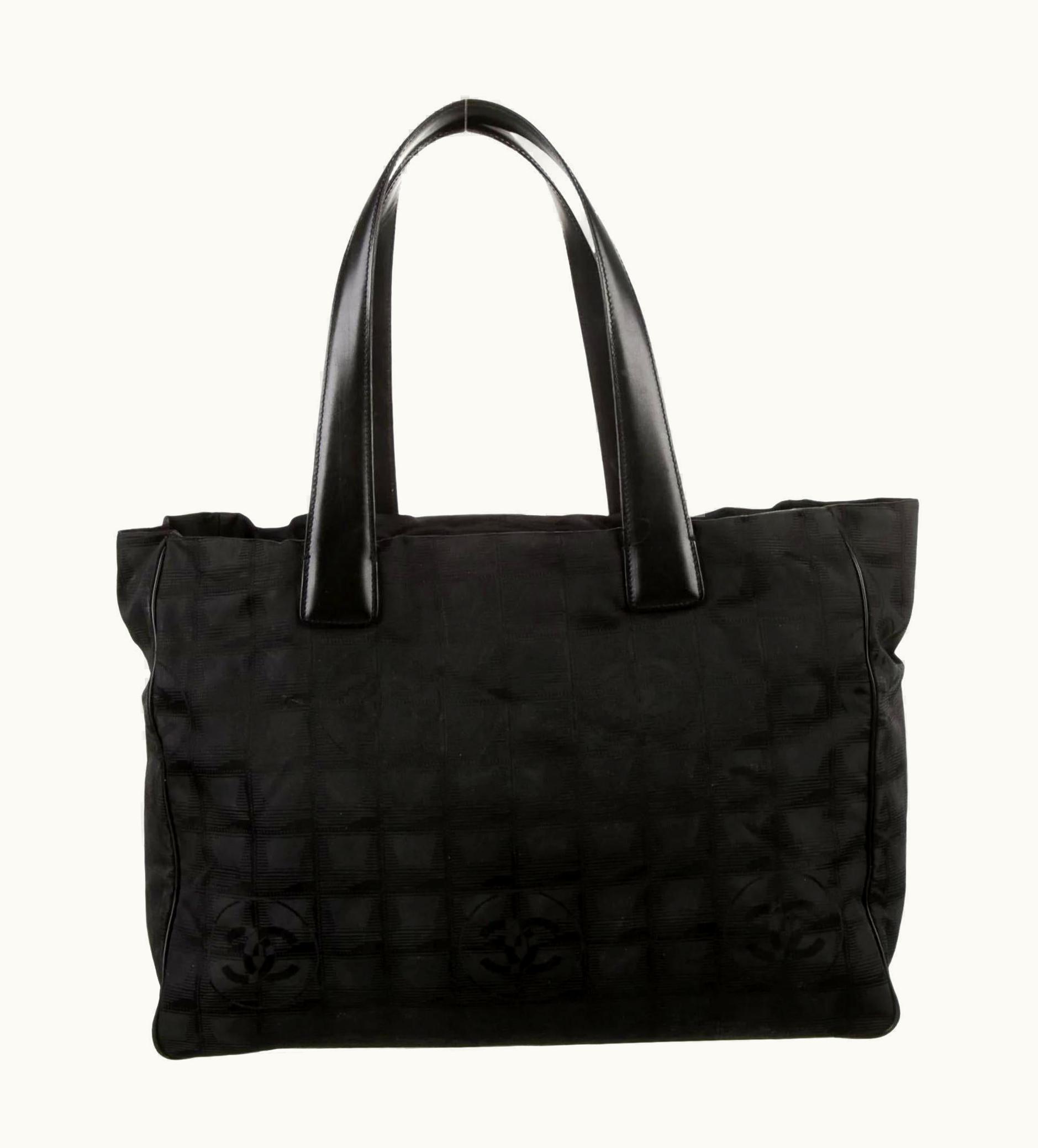 Chanel Chanel Vintage Black Nylon Travel Line Tote Bag (Circa 2005)