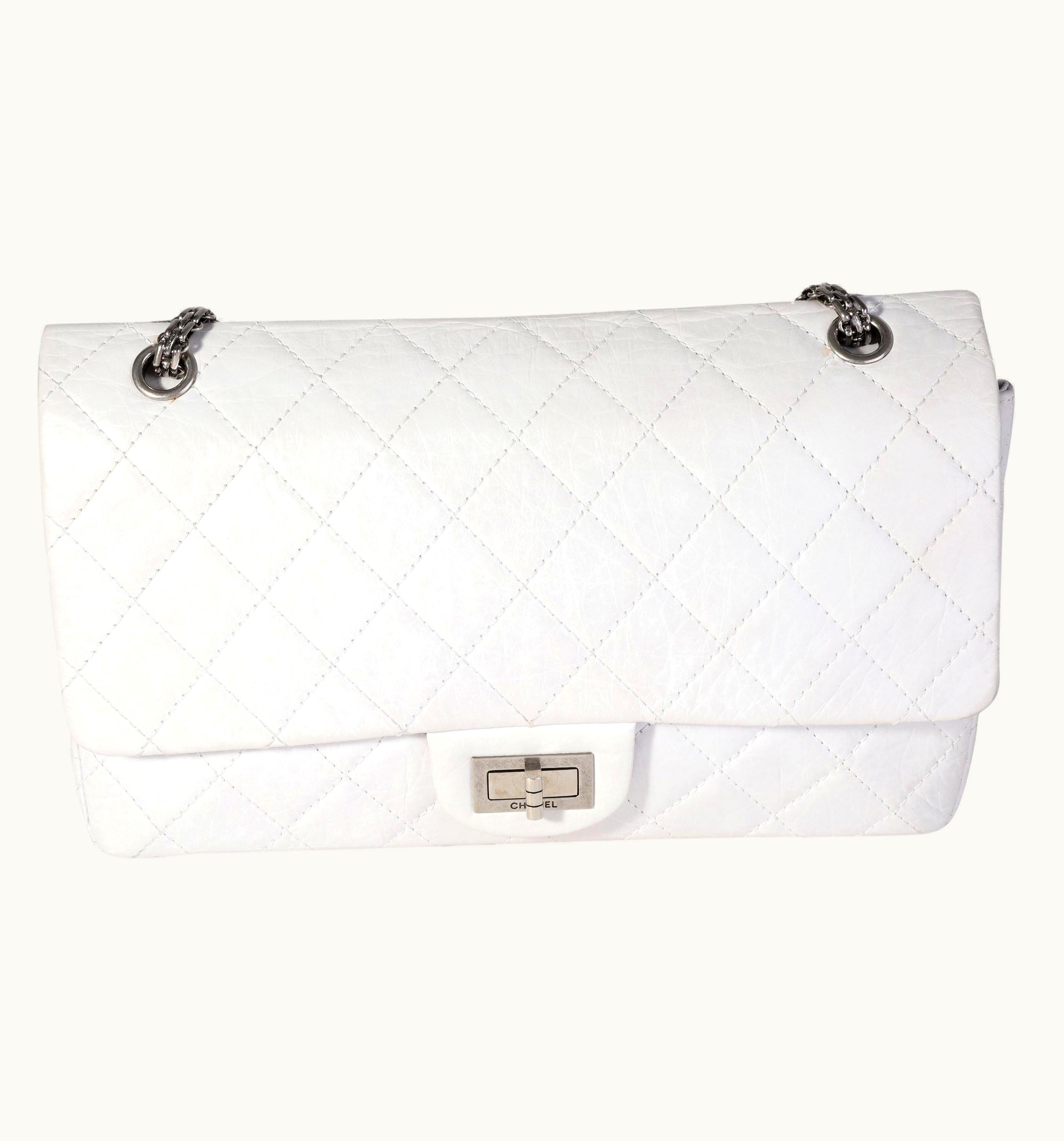 Chanel Chanel 50th Anniversary White Aged Calfskin Quilted 2.55 Reissue 227 Flap Bag