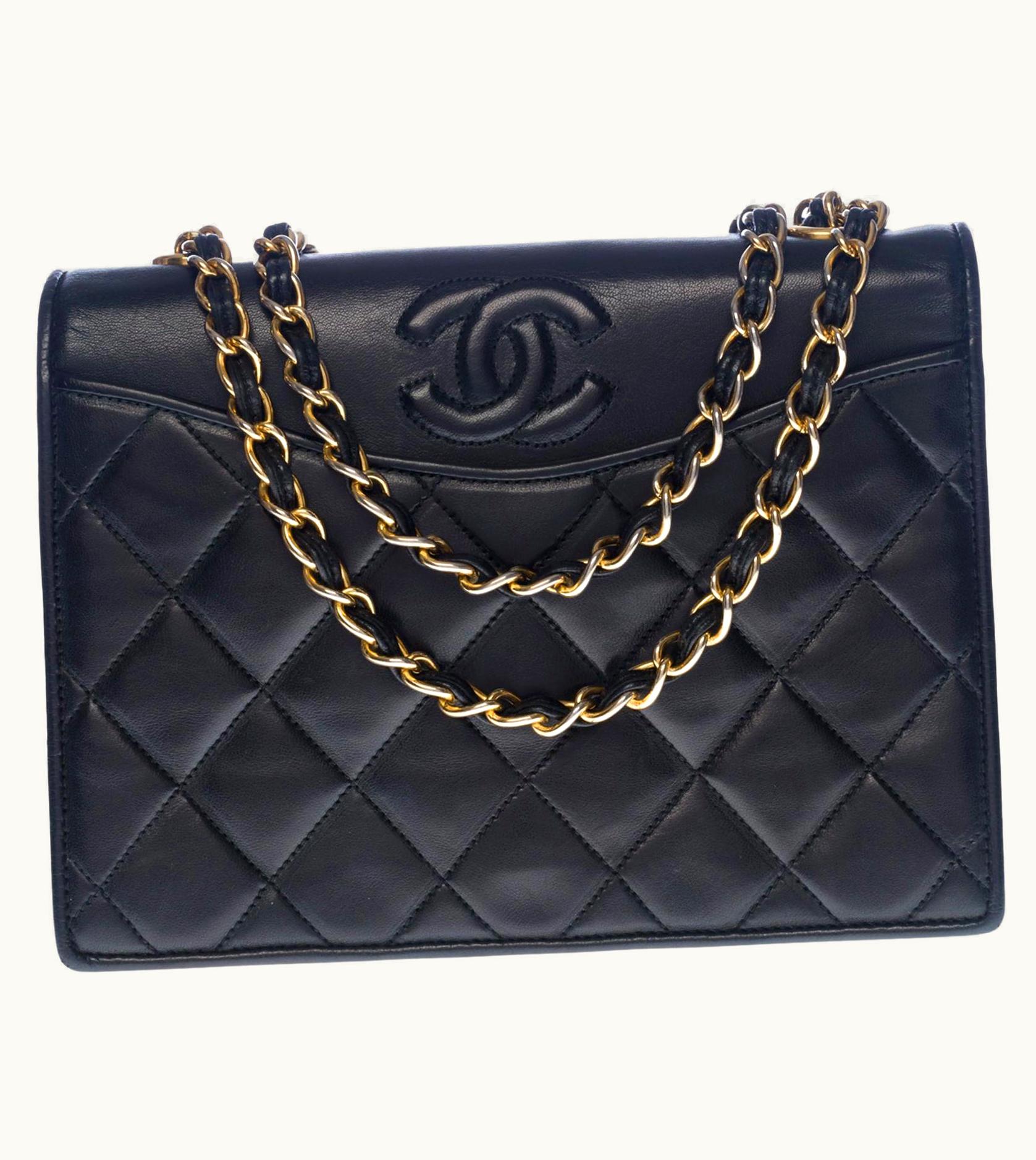 Chanel Chanel Classic Full Flap Pockets Shoulder Bag In Black Quilted Leather And Ghw