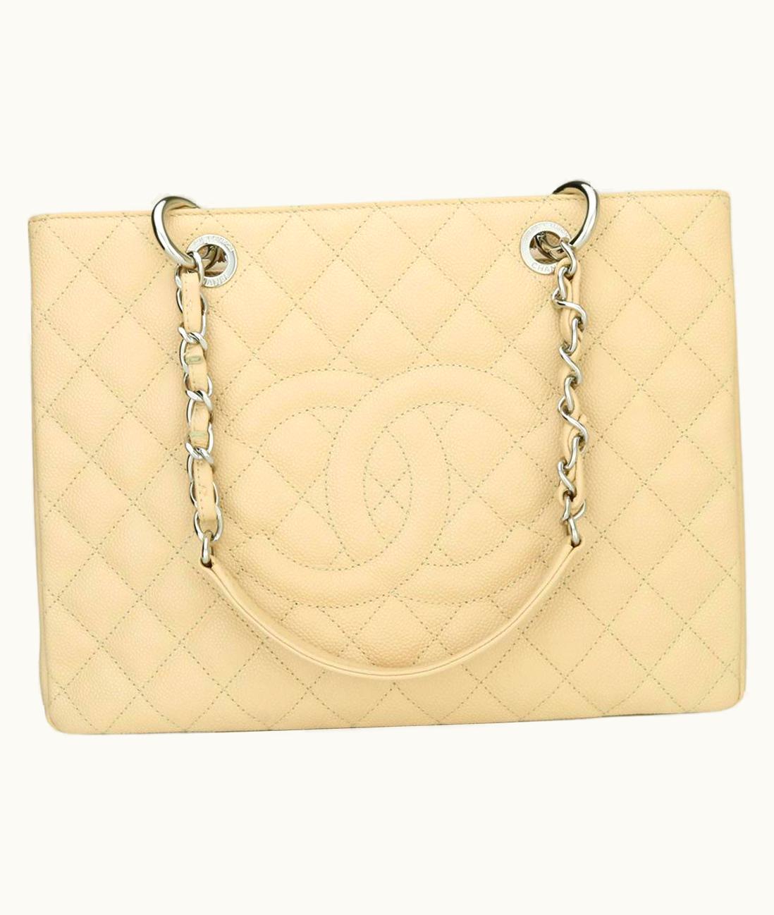 Chanel Chanel Grand Shopping Tote (gst) Bag Beige Caviar With Silver Hardware 2013 UZ0593497