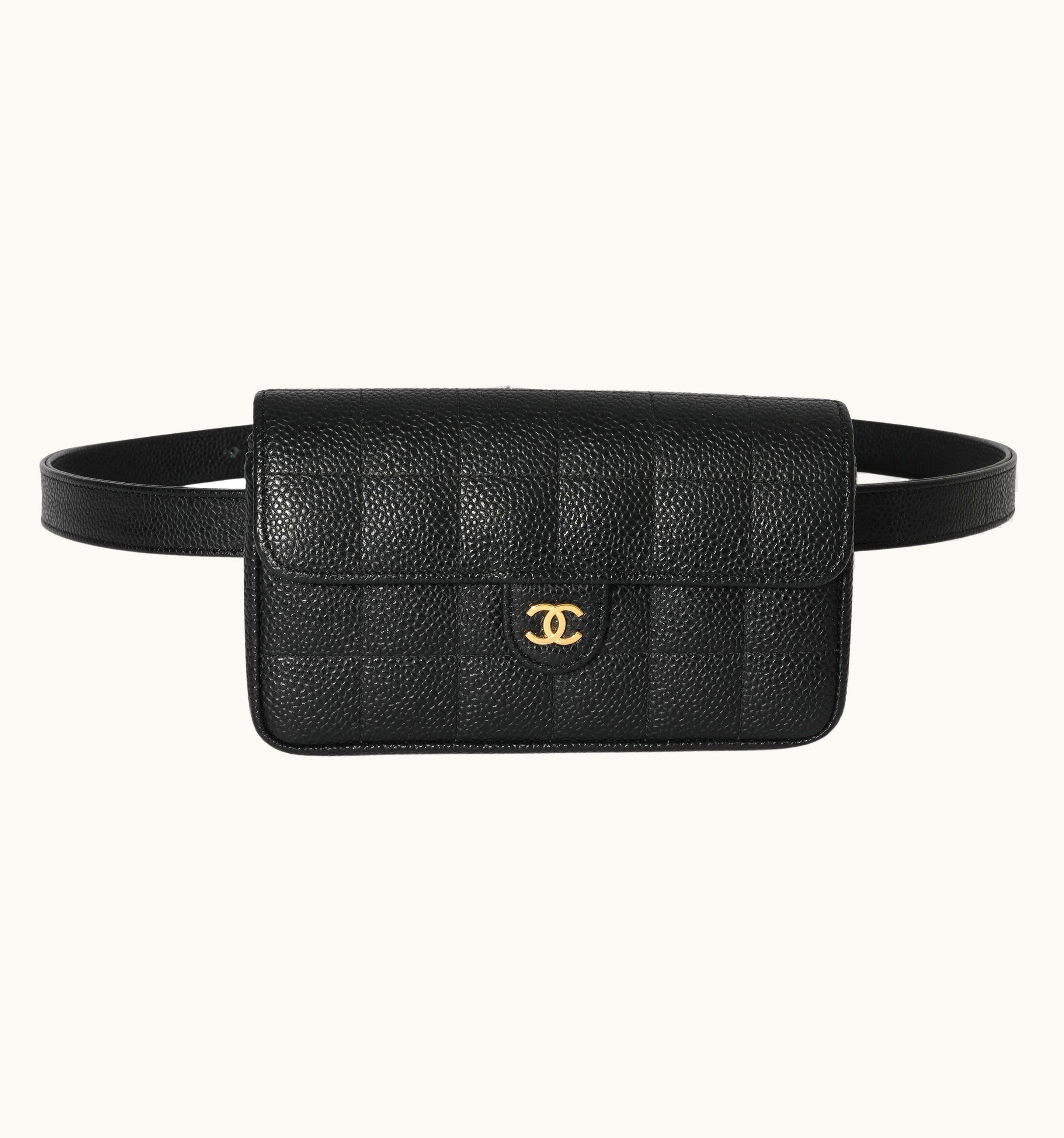 Chanel Chanel Vintage Cc Square Stitch Caviar Belt Bag