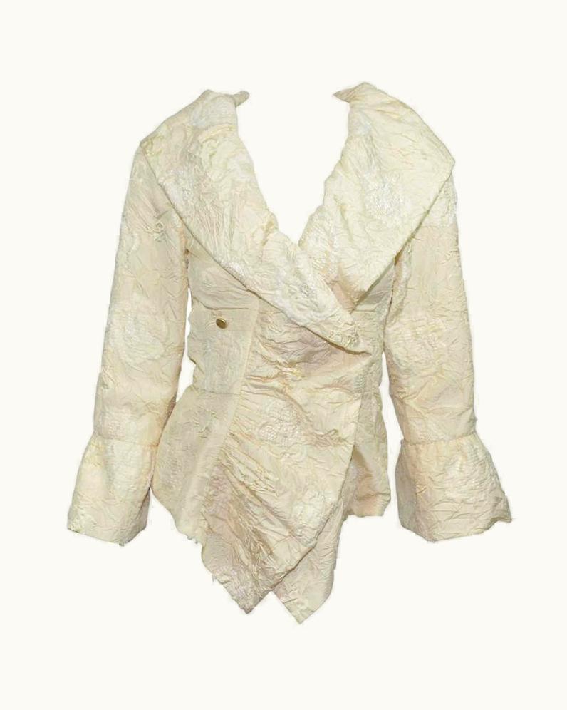 Chanel Chanel 2006 P Silk Blend Floral Jacquard Crinkled Jacket