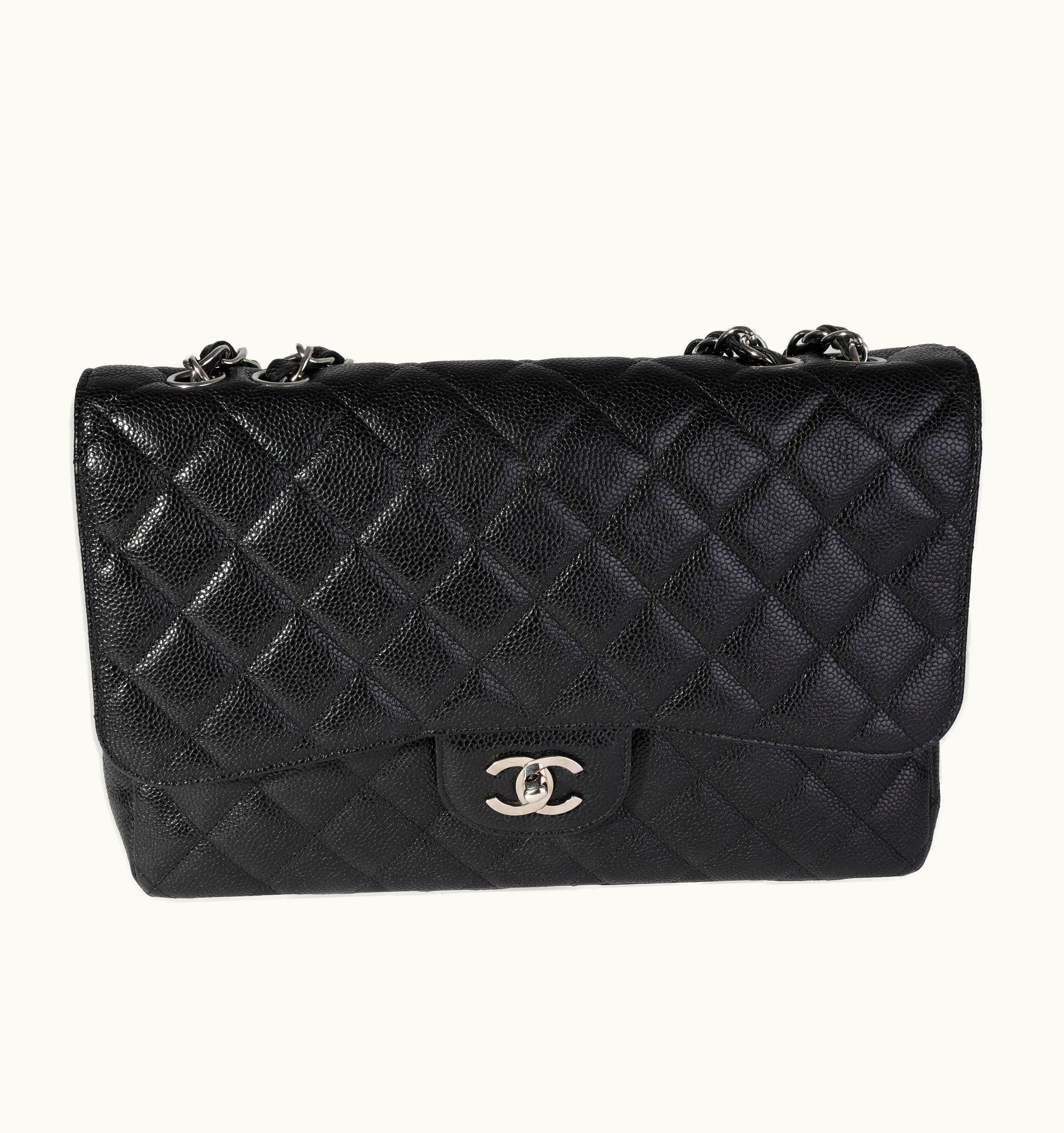 Chanel Chanel Black Caviar Quilted Jumbo Classic Single Flap Bag UZ0593586