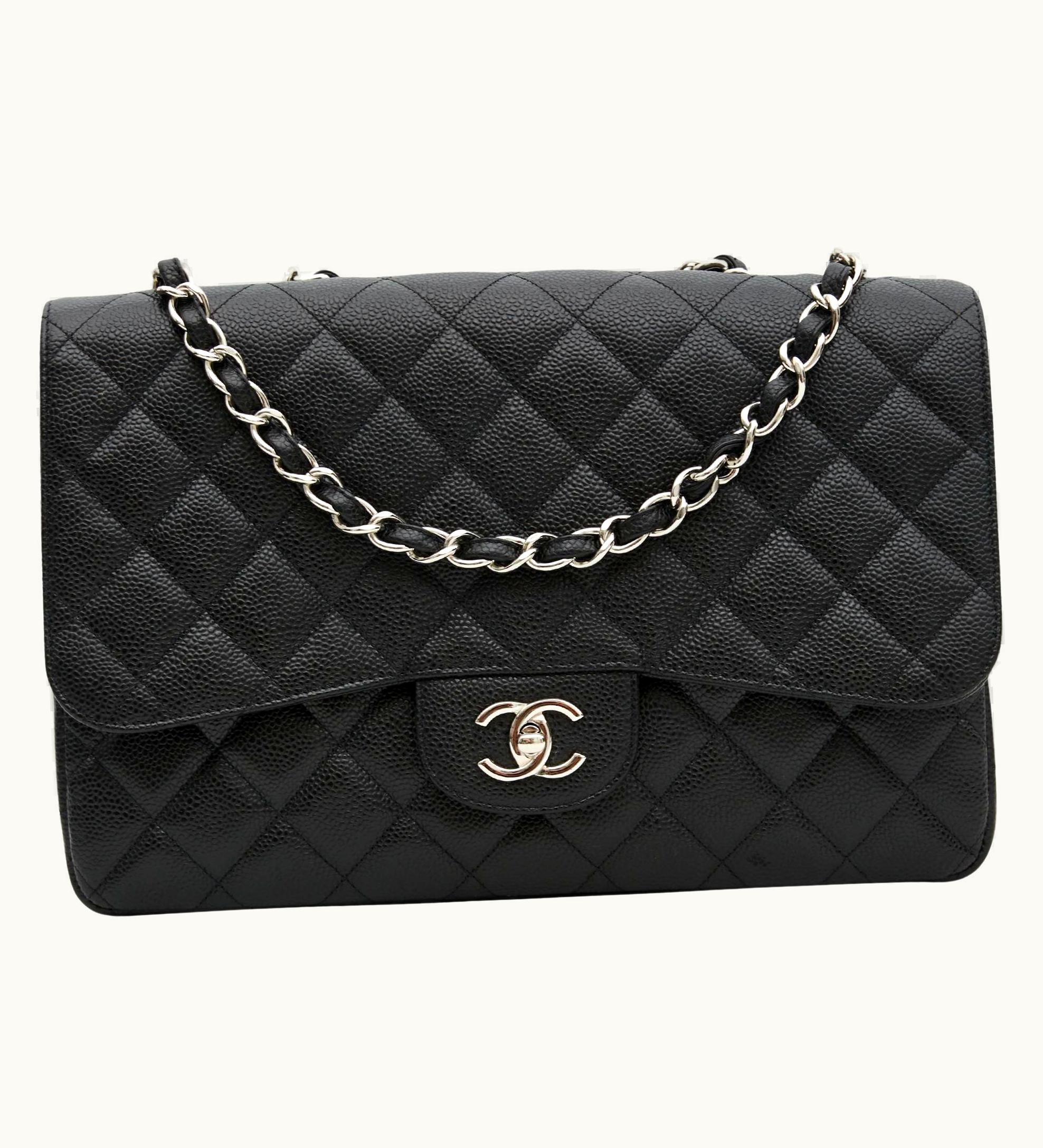 Chanel Chanel Caviar Quilted Black Jumbo Classic Single Flap Bag (2009)