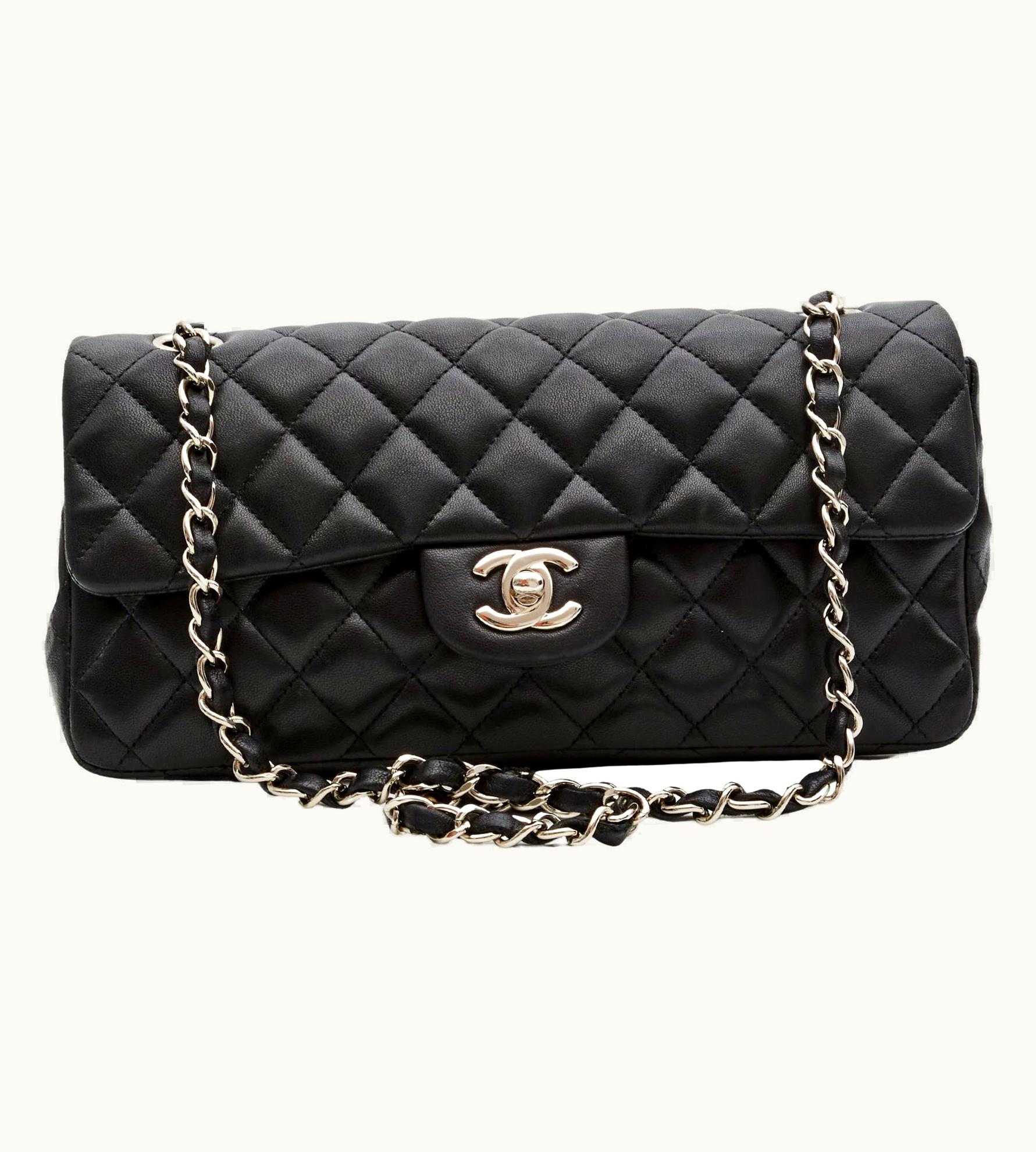 Chanel Chanel Vintage Black Lambskin East West Baguette Bag (circa 2009)